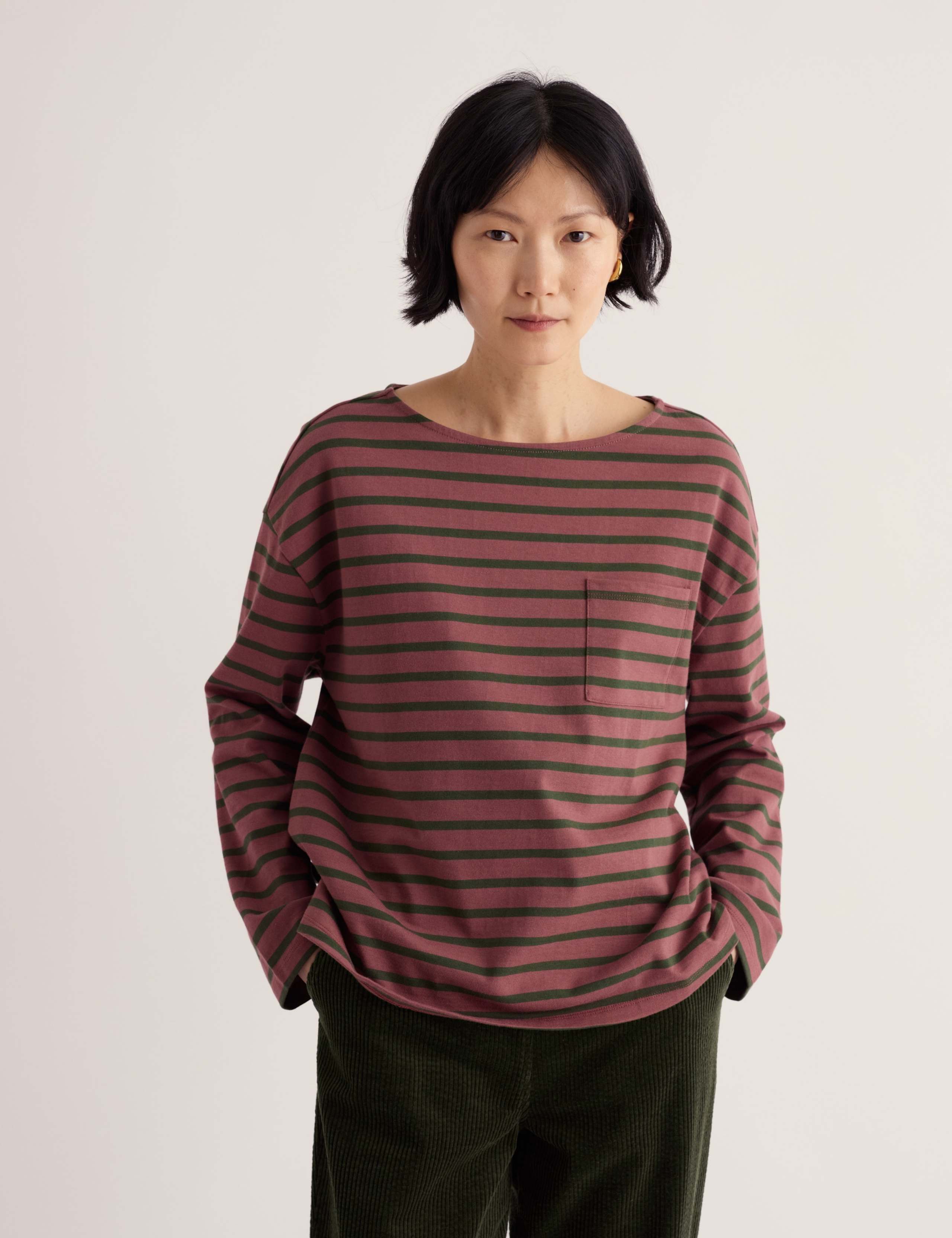Pure Cotton Striped Relaxed T-Shirt 3 of 5