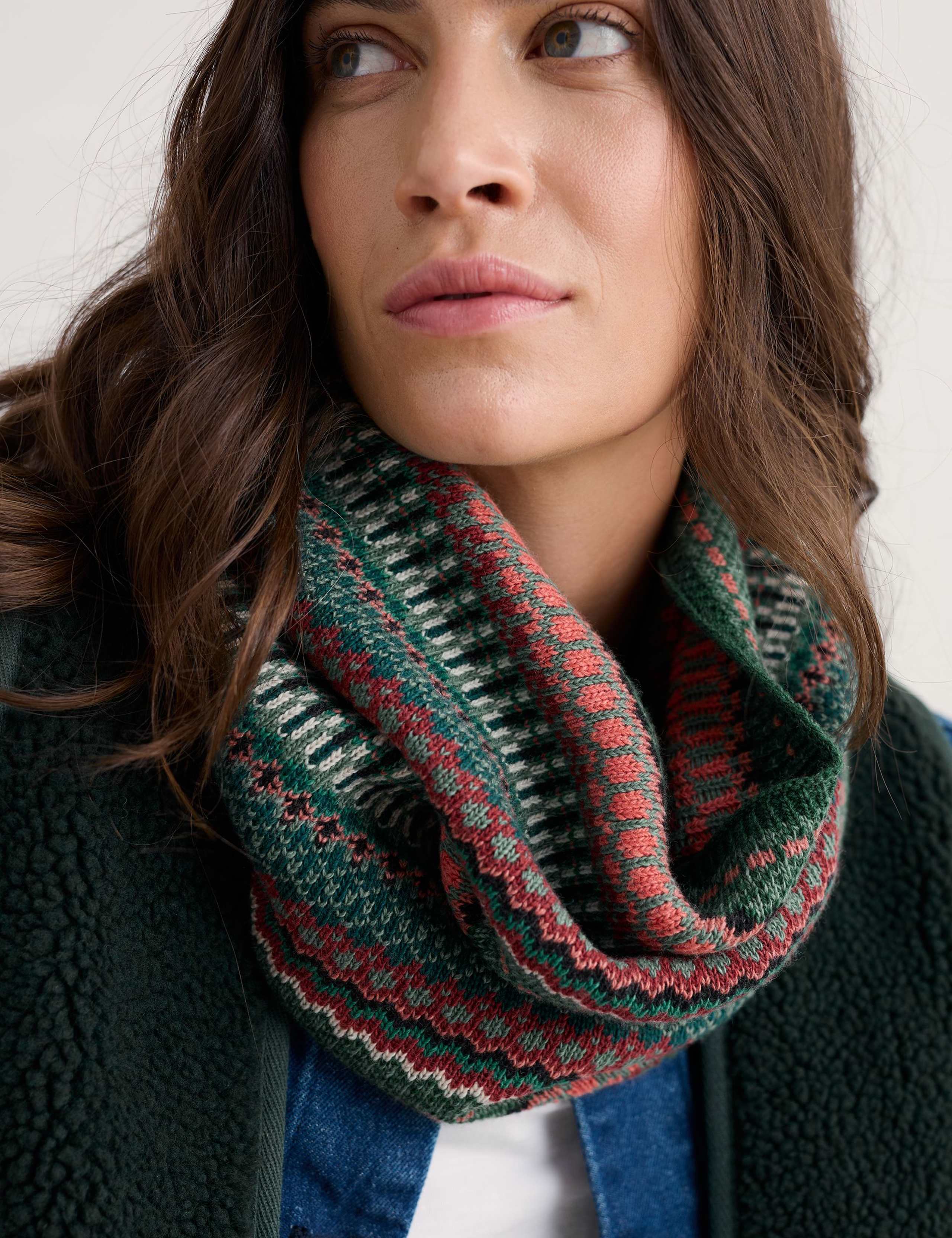 Knitted Jacquard Snood with Merino Wool 3 of 4
