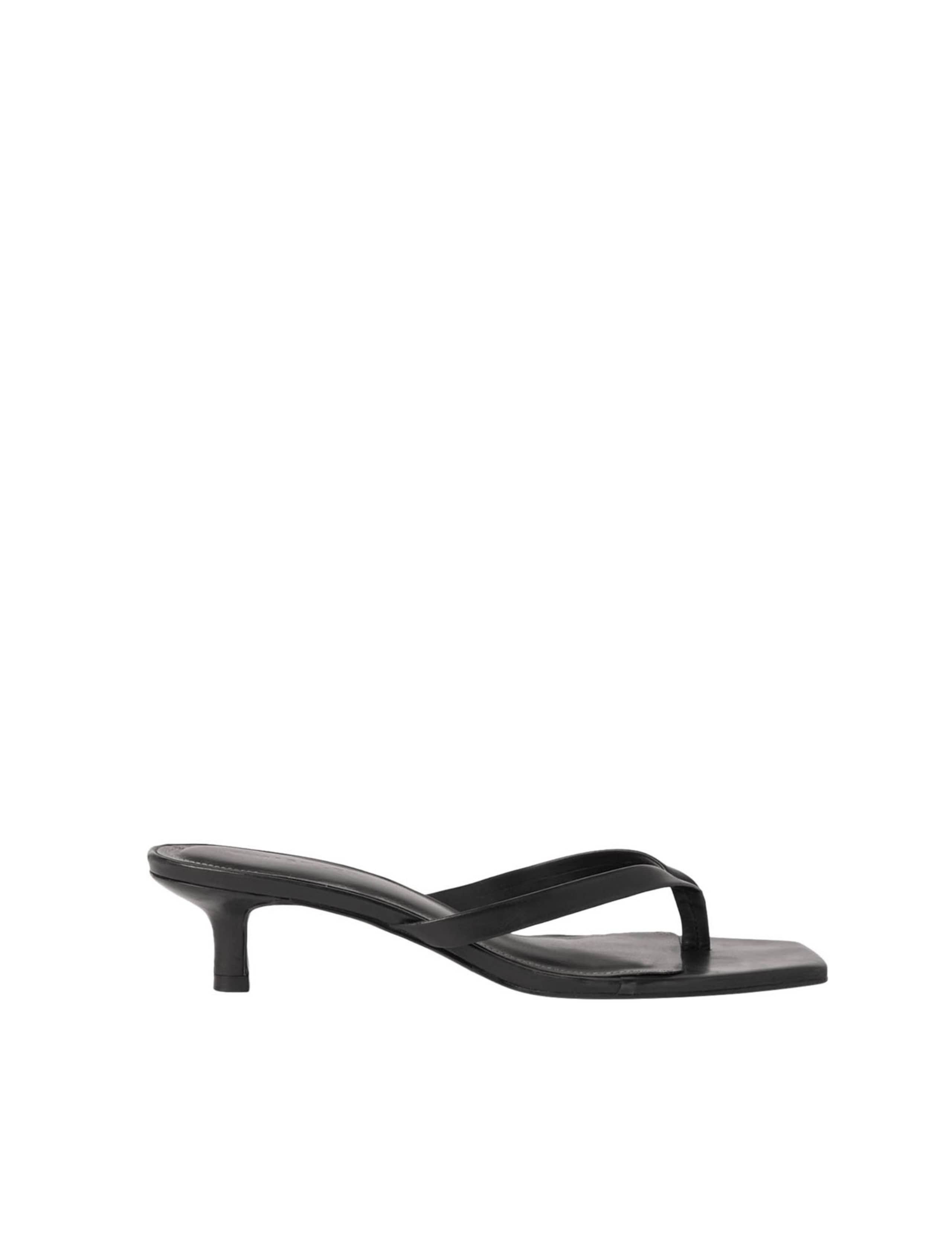 Leather Kitten Heel Square Toe Mules 1 of 2