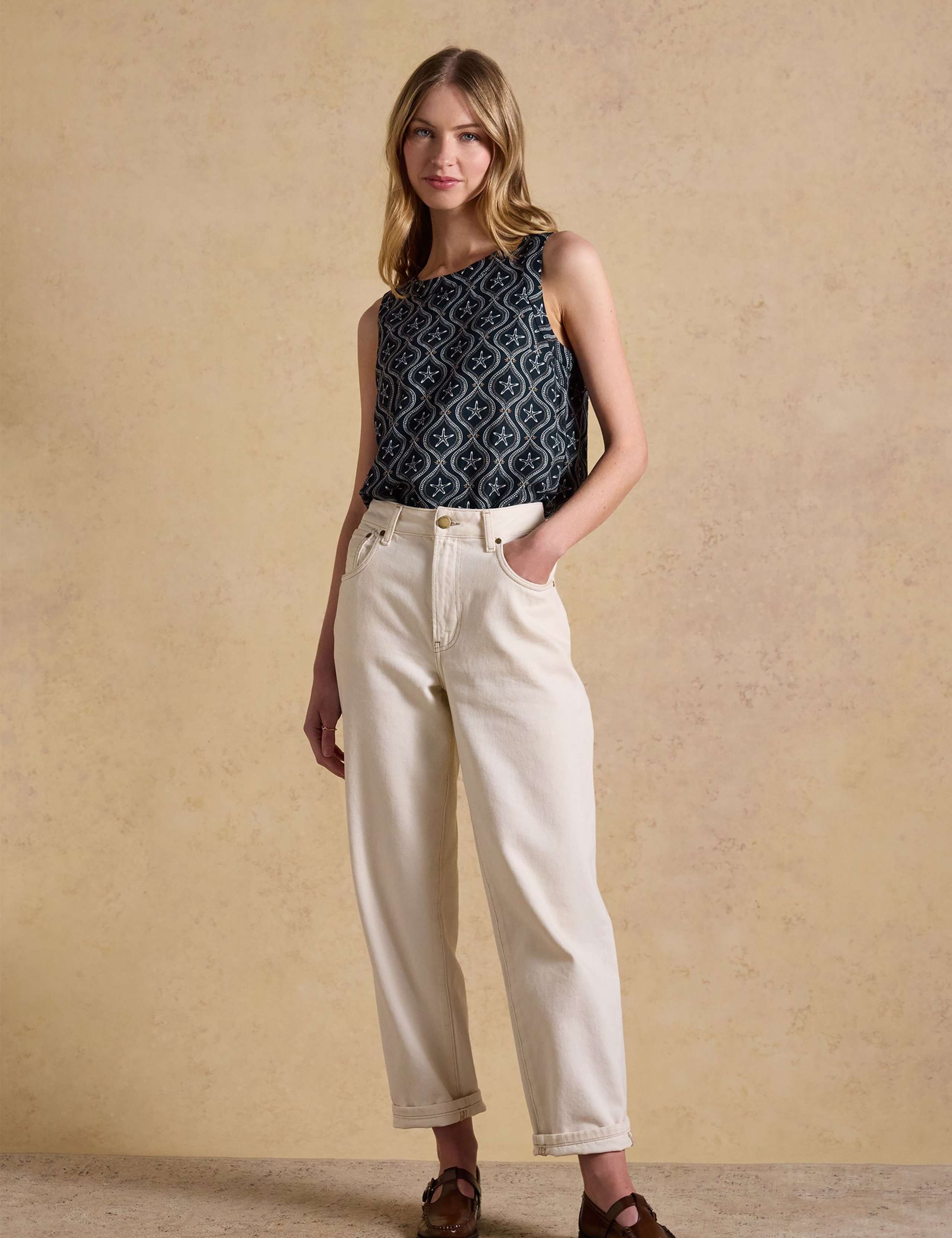 Linen Blend Starfish Print Blouse 5 of 8