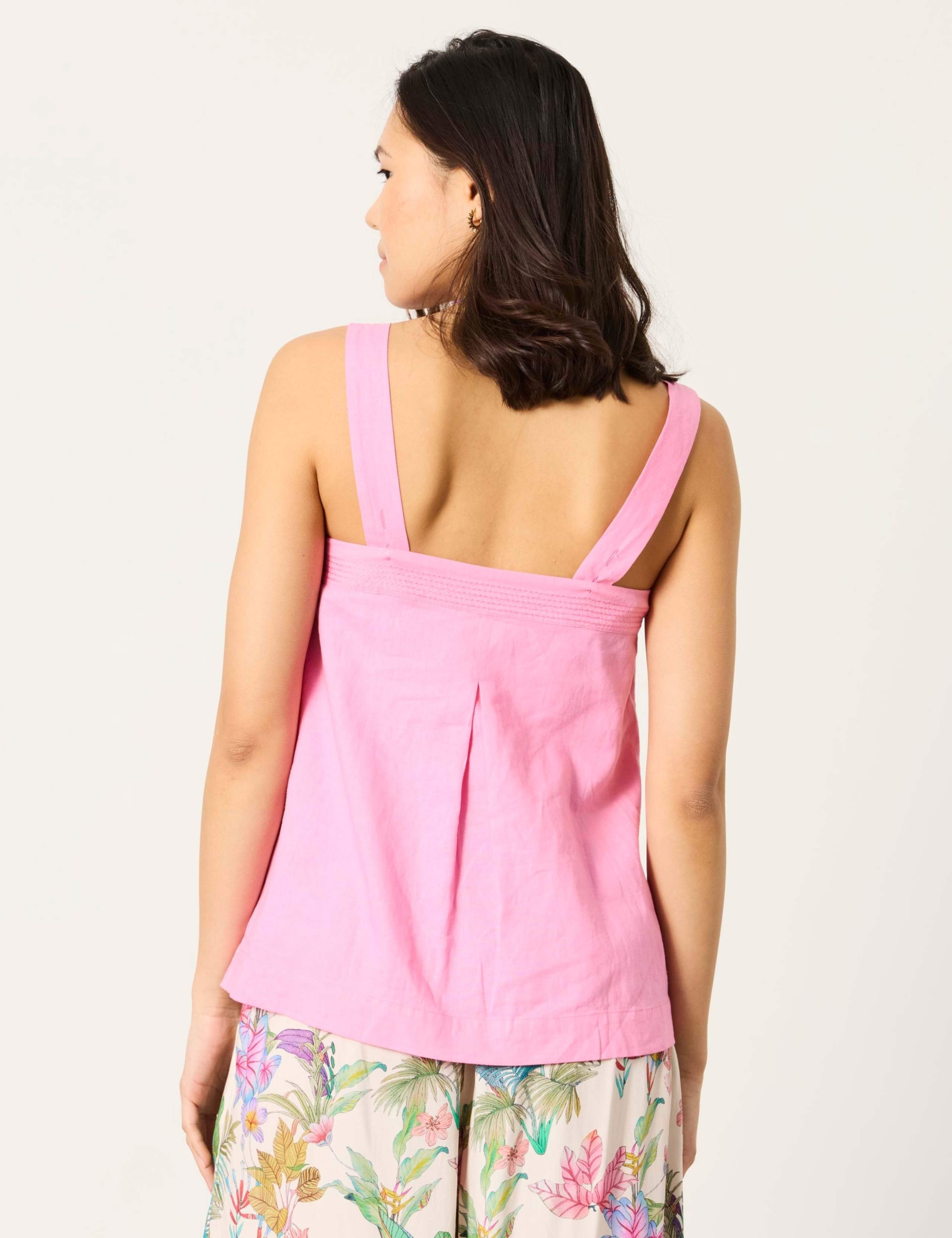 Linen Rich Square Neck Cami Top 3 of 6