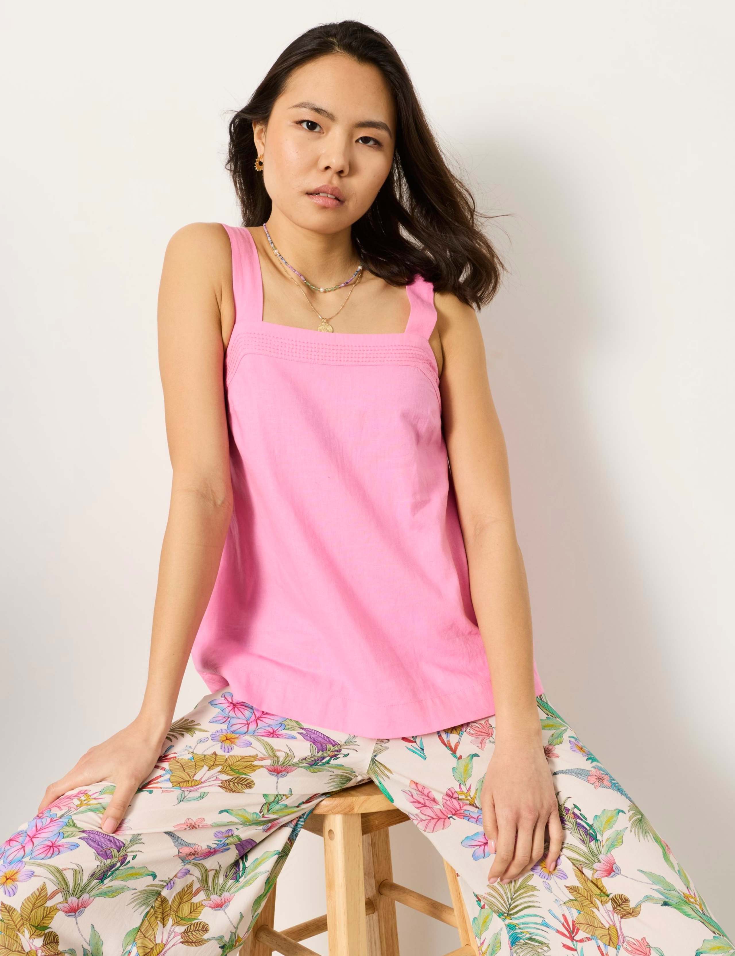 Linen Rich Square Neck Cami Top 6 of 6