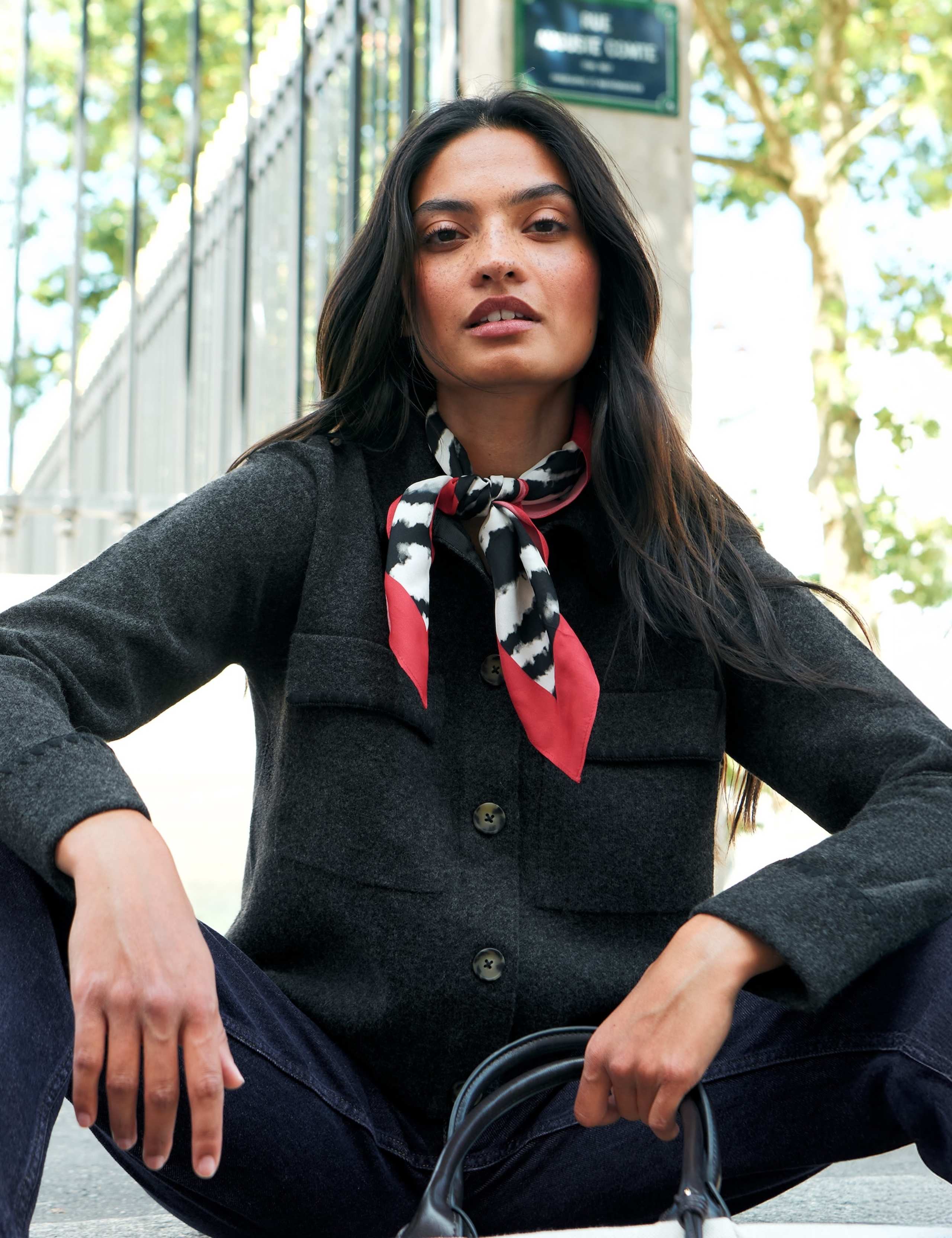 Wool Blend Knitted Relaxed Jacket 1 of 6