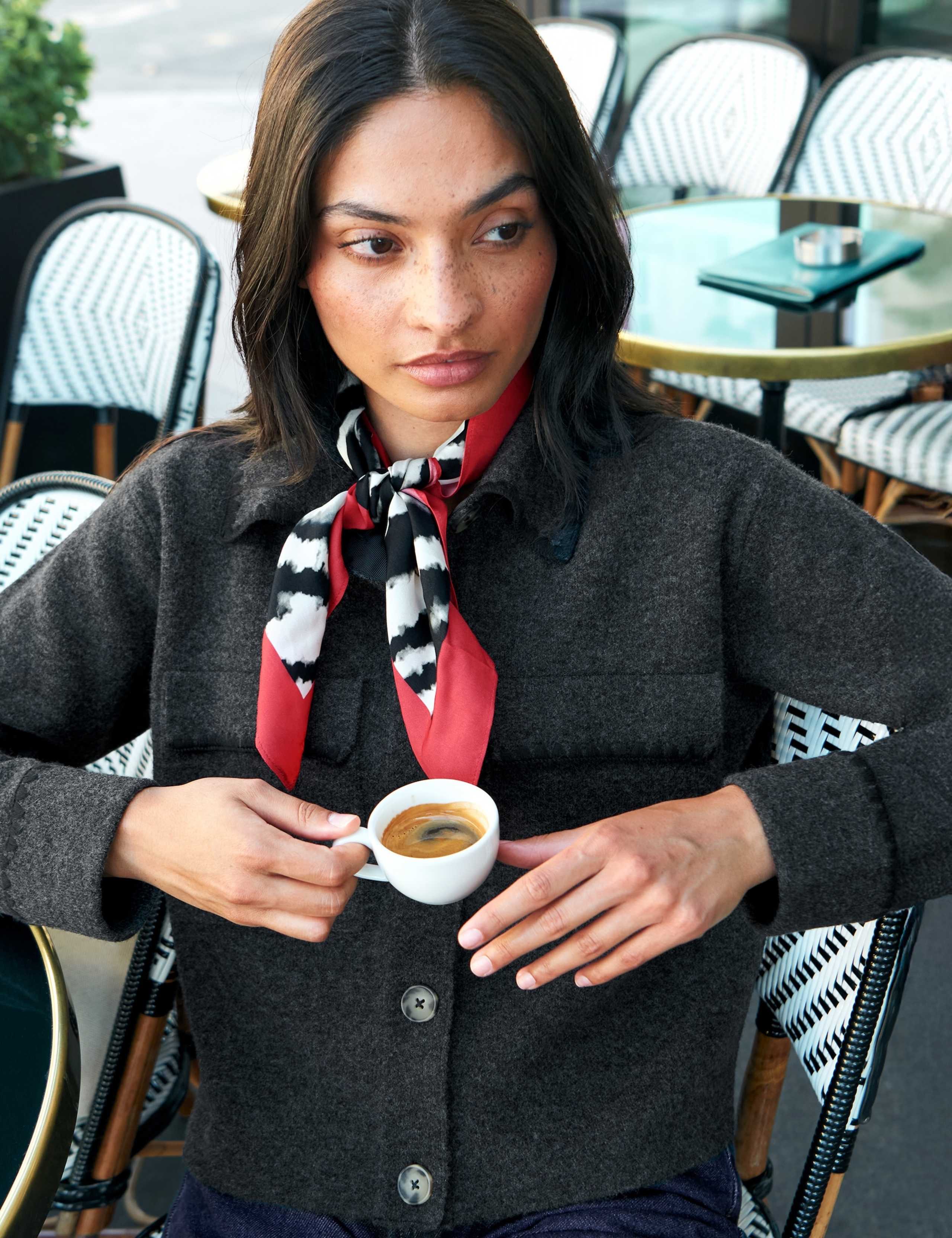 Wool Blend Knitted Relaxed Jacket 2 of 6