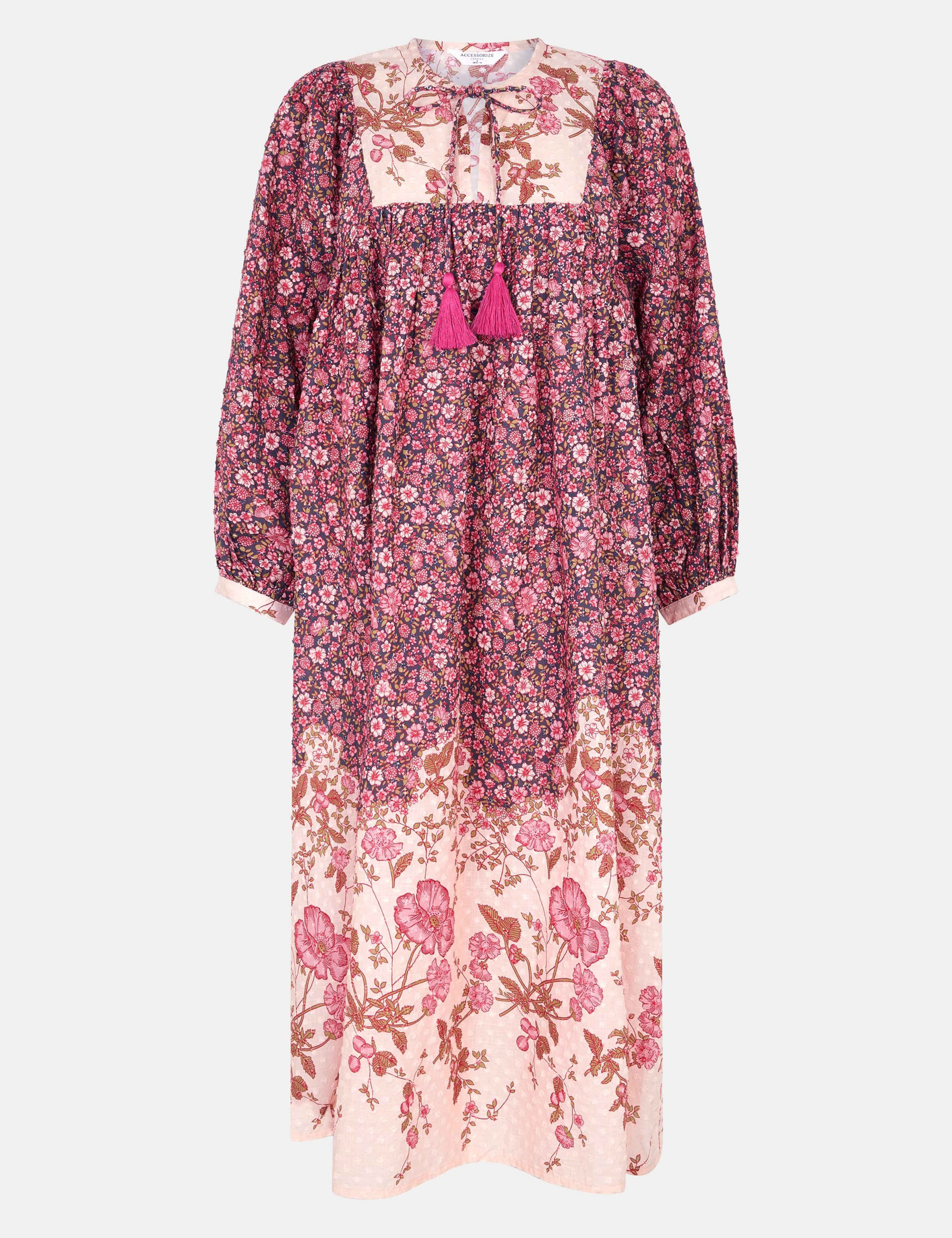 Pure Cotton Floral Midi Kaftan 5 of 5