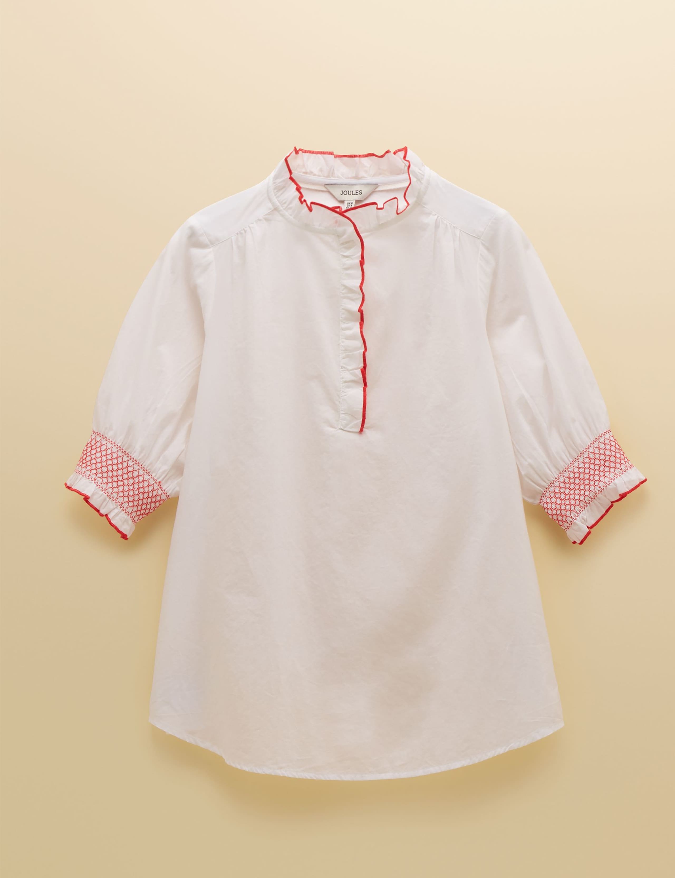 Pure Cotton High Neck Button Through Blouse 2 of 8