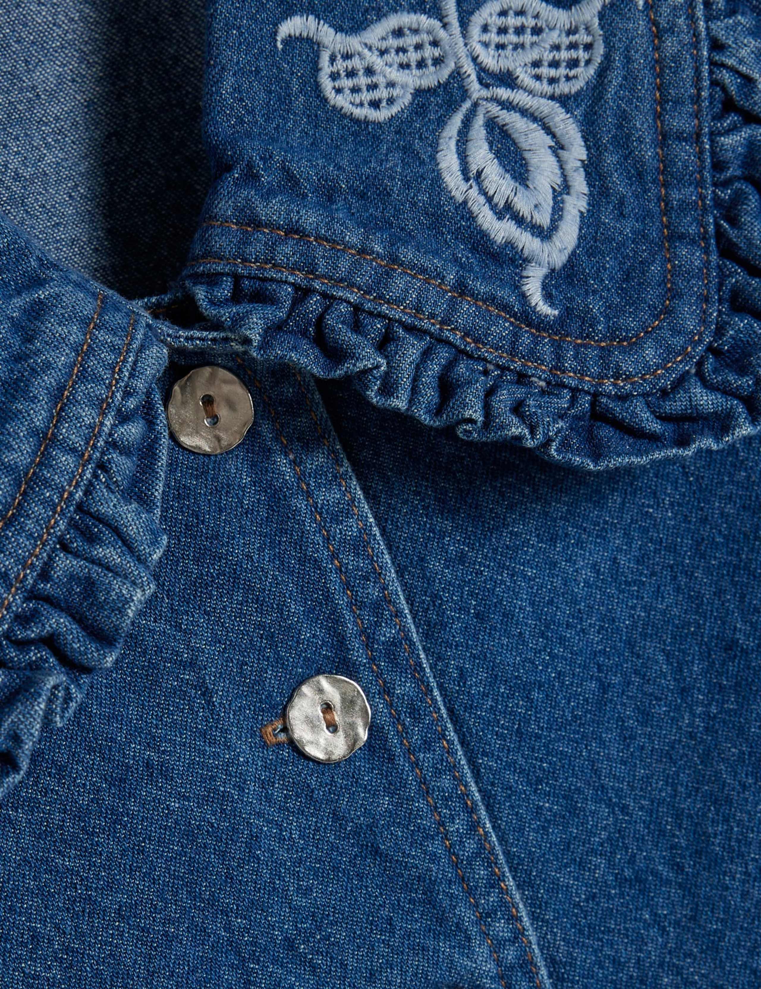Denim Collared Puff Sleeve Shirt 5 of 5