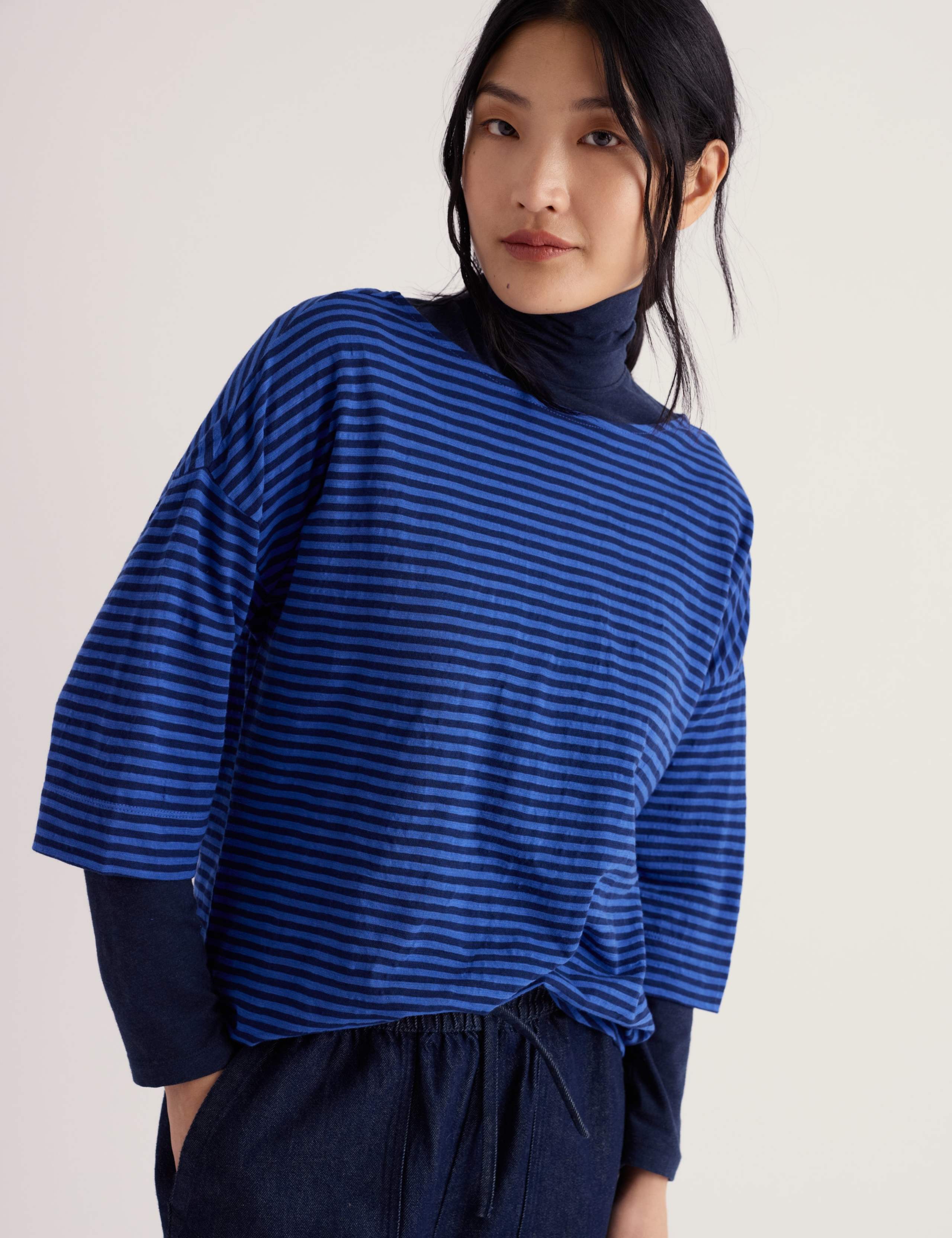 Pure Cotton Striped Relaxed T-Shirt 3 of 5