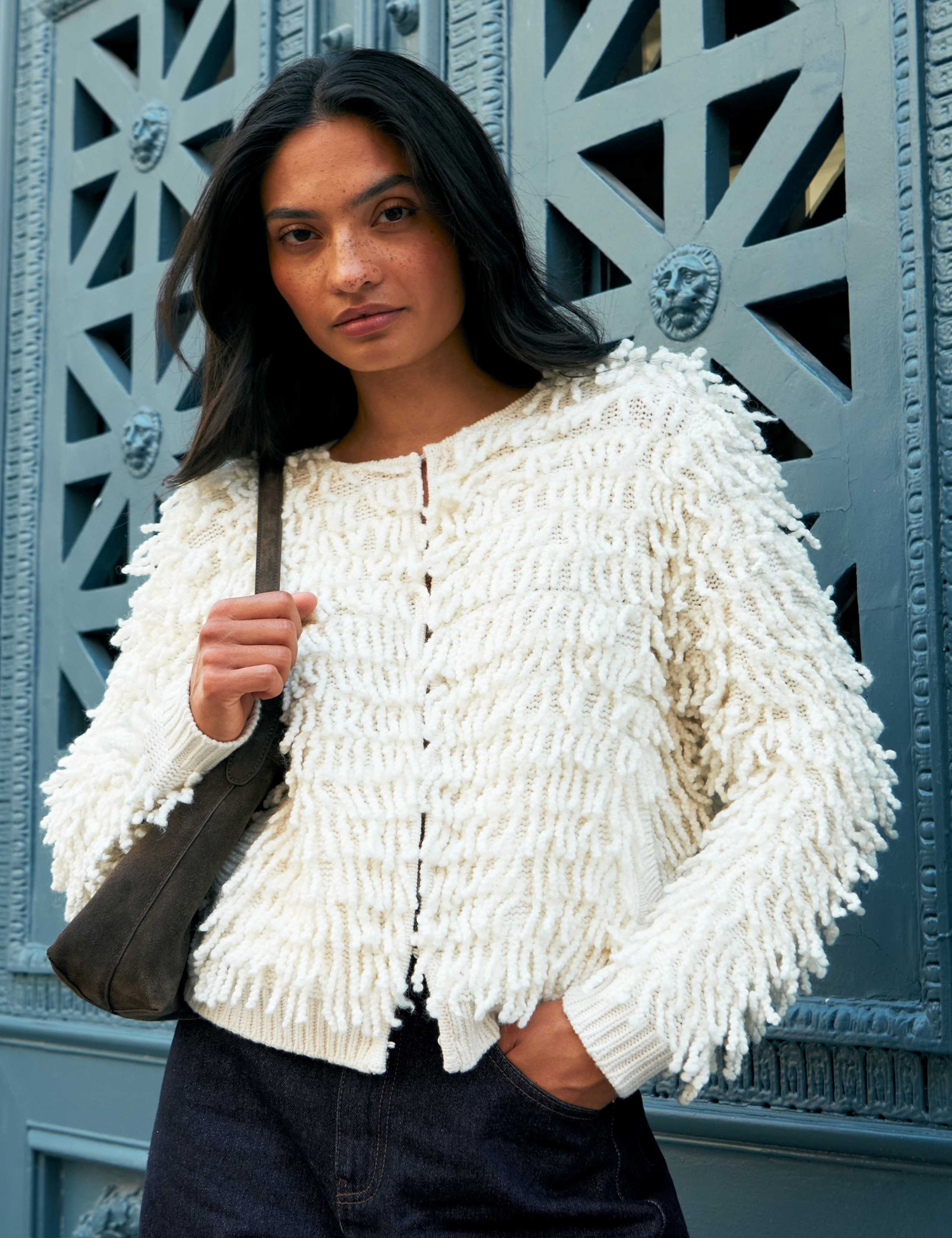 Wool Blend Textured Relaxed Fit Jacket 1 of 7