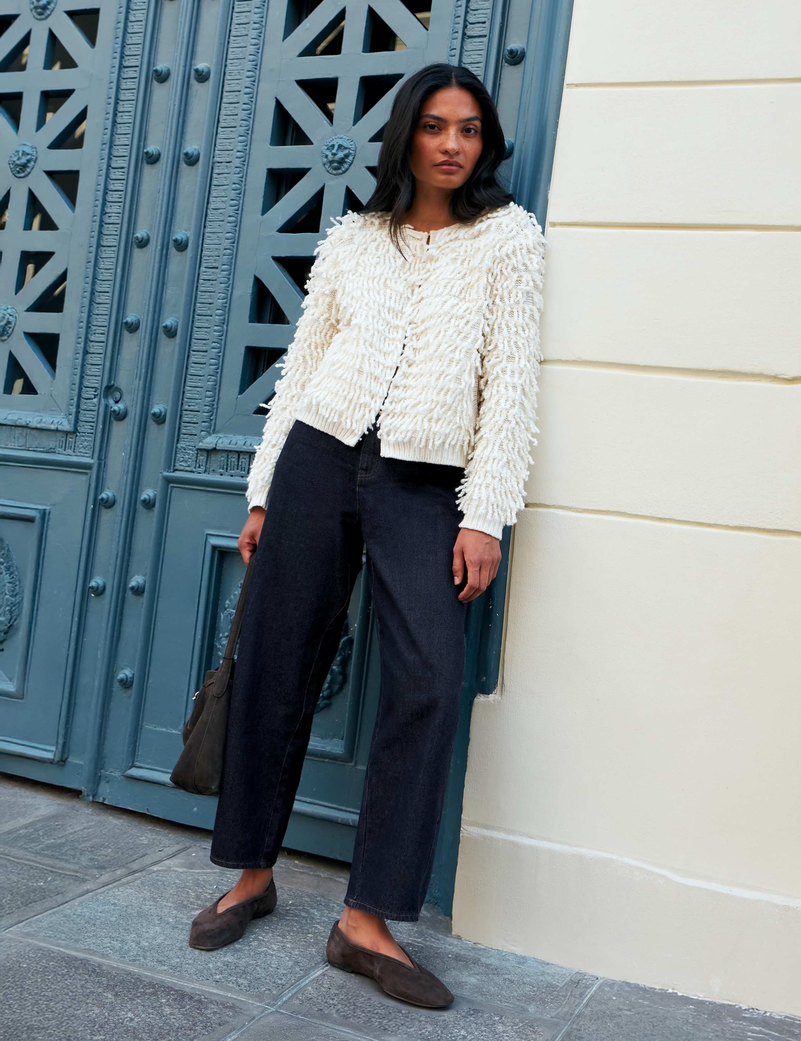 Wool Blend Textured Relaxed Fit Jacket 3 of 7