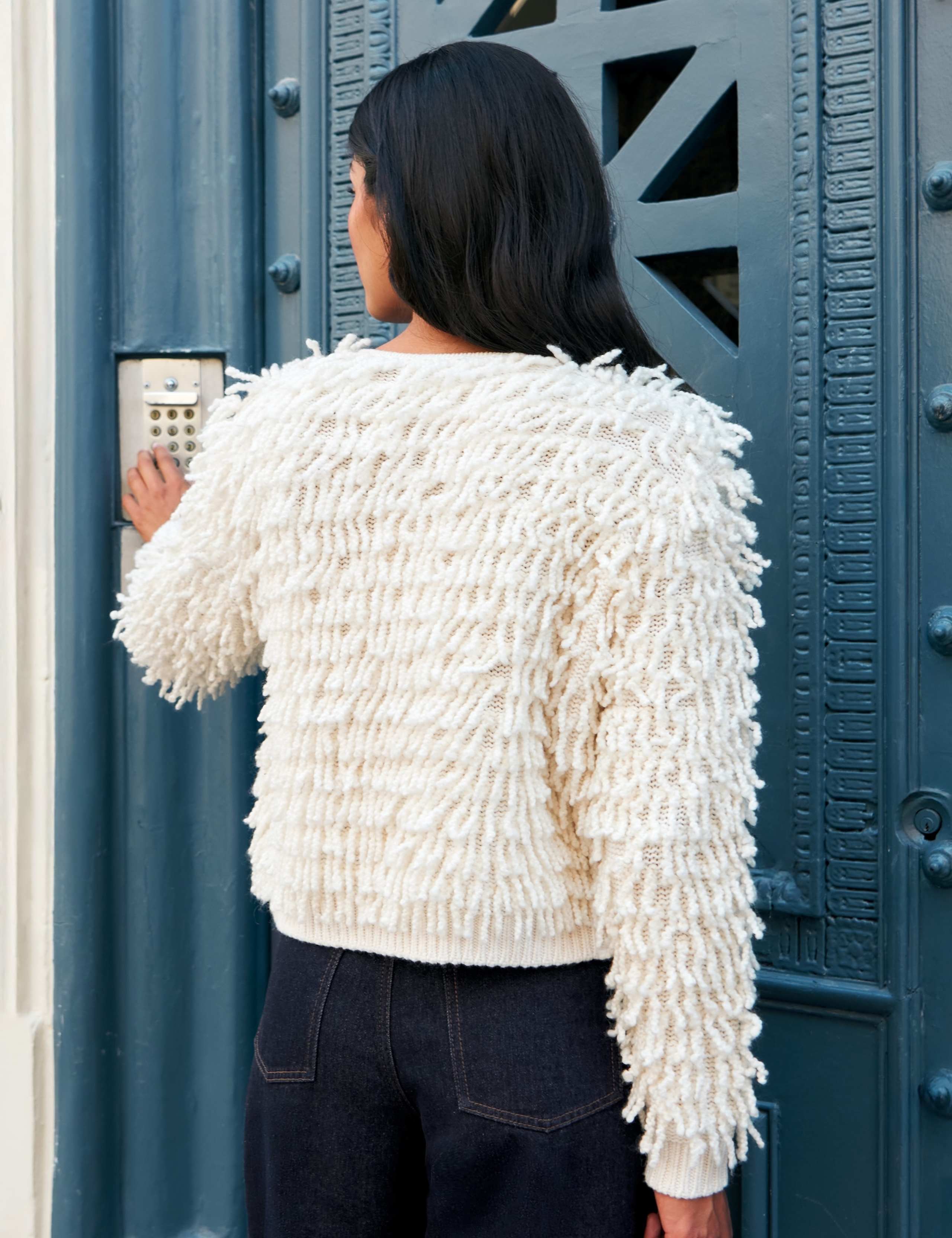 Wool Blend Textured Relaxed Fit Jacket 6 of 7