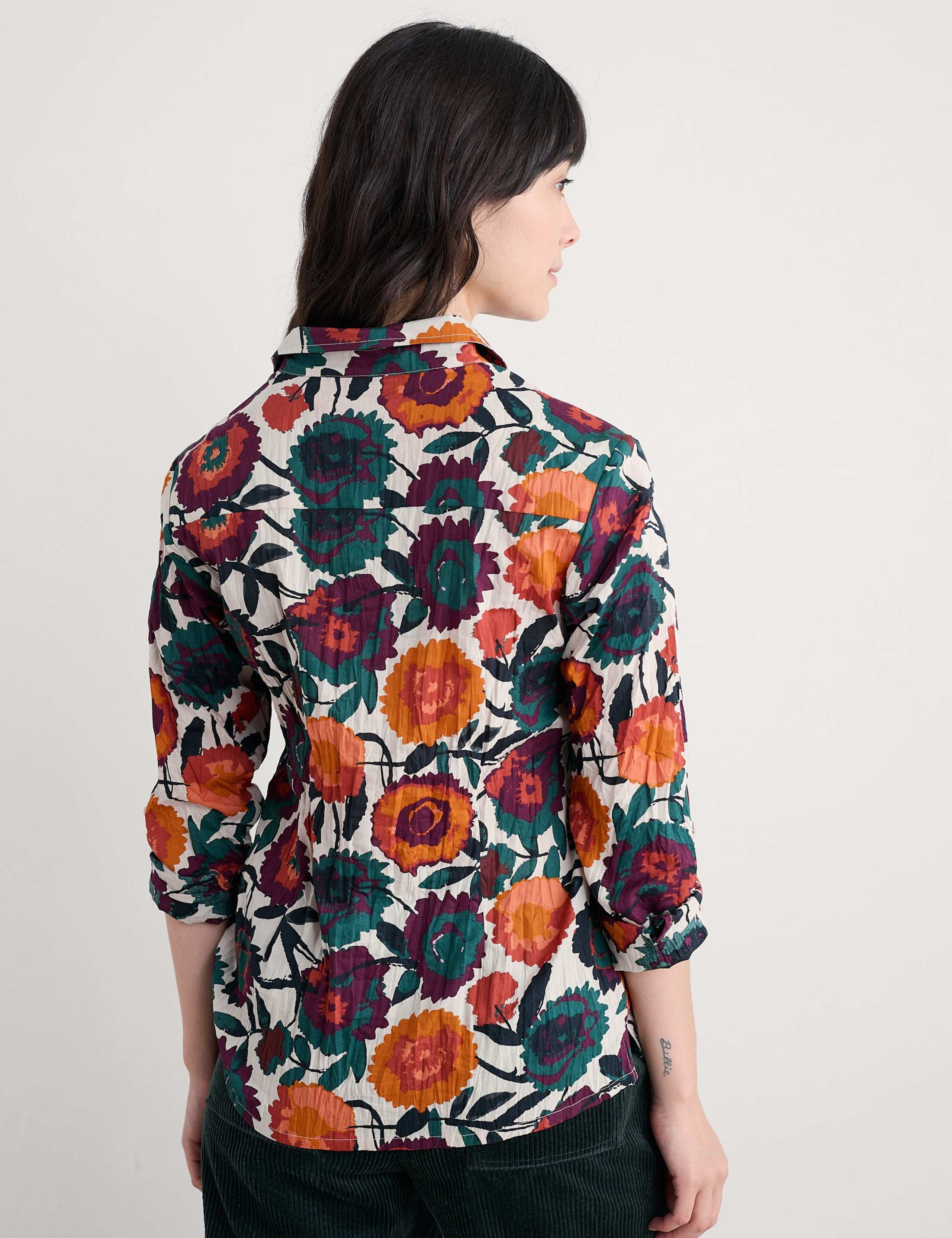 Pure Cotton Textured Floral Blouse 4 of 6