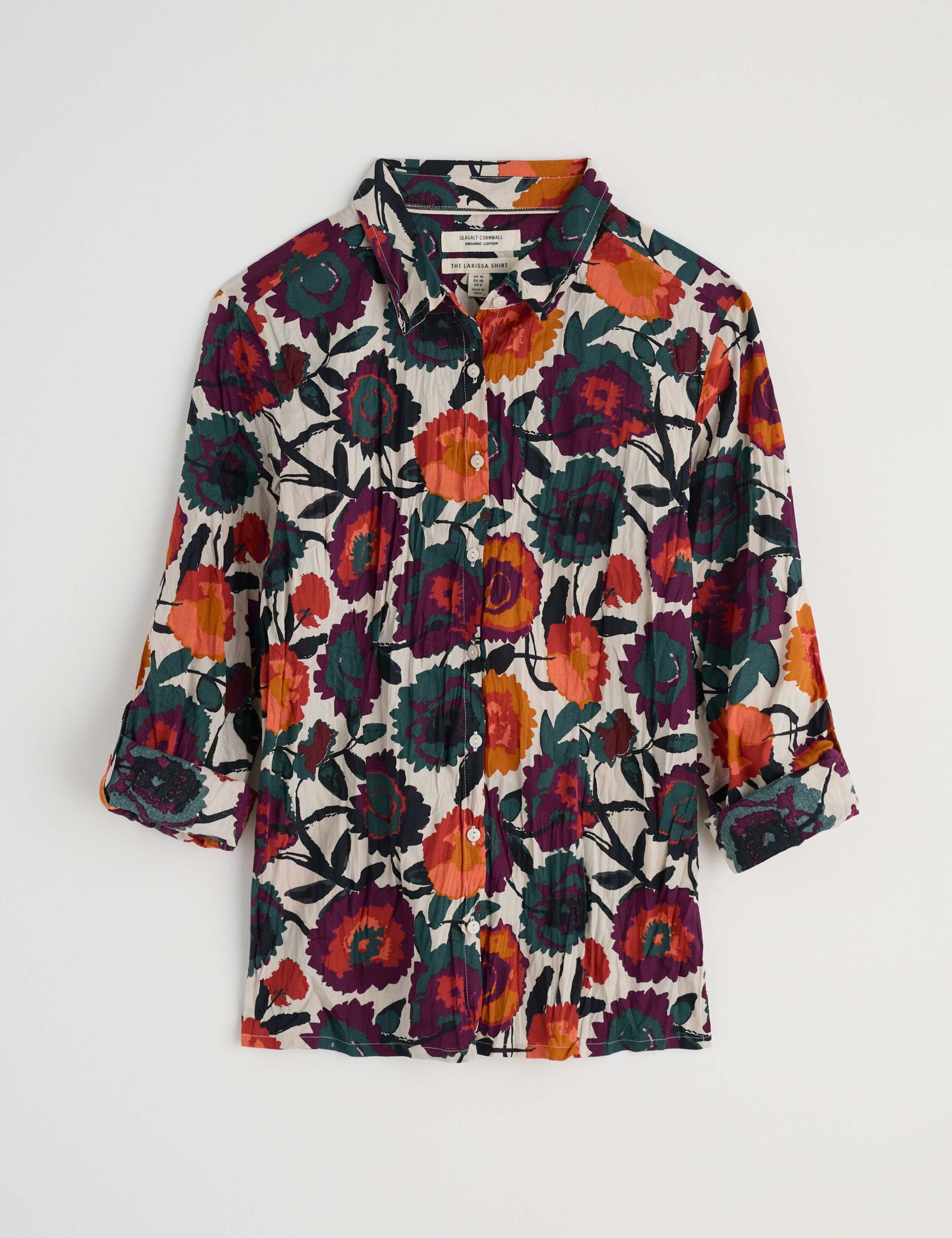 Pure Cotton Textured Floral Blouse 2 of 6