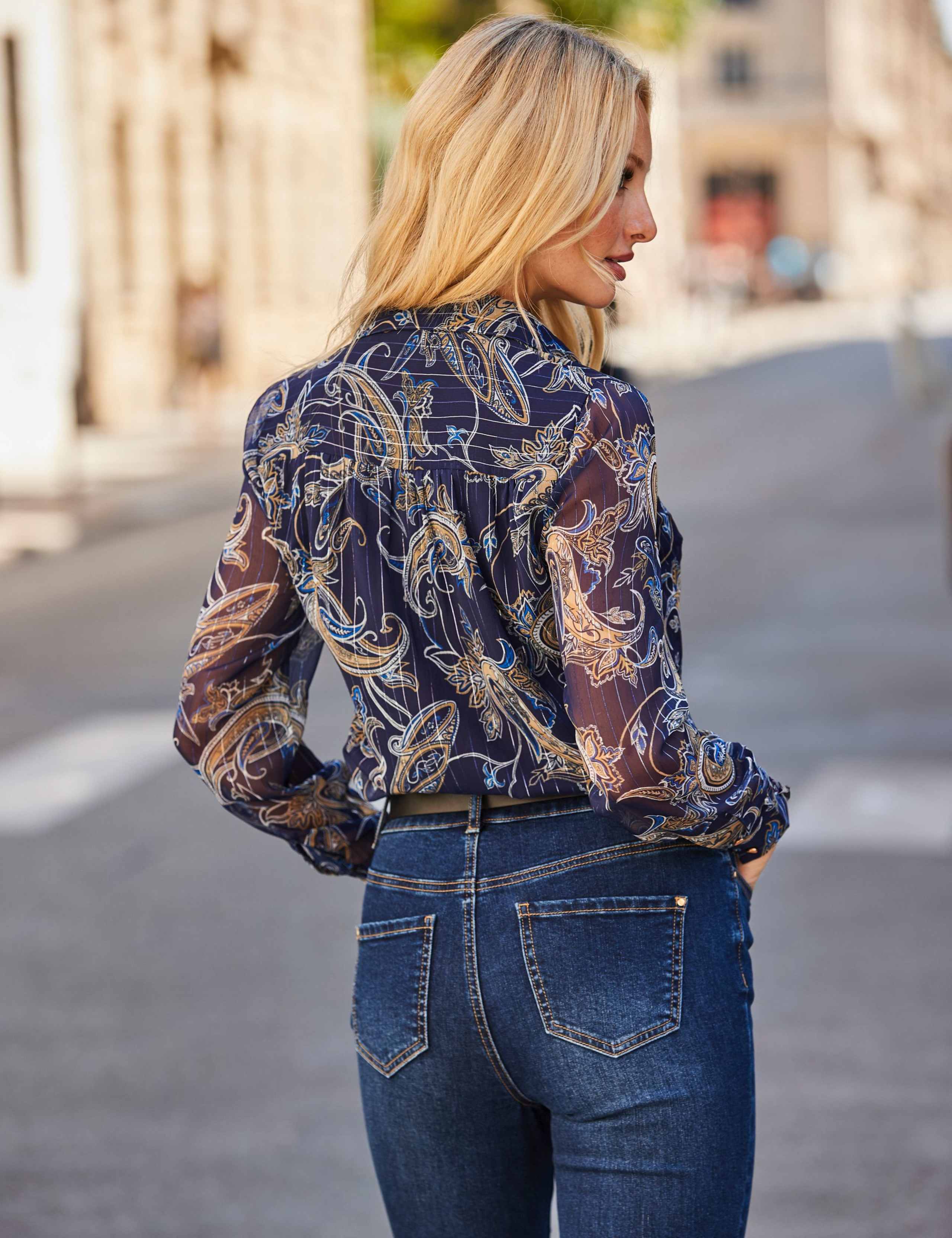 Sheer Paisley Collared Shirt 5 of 7