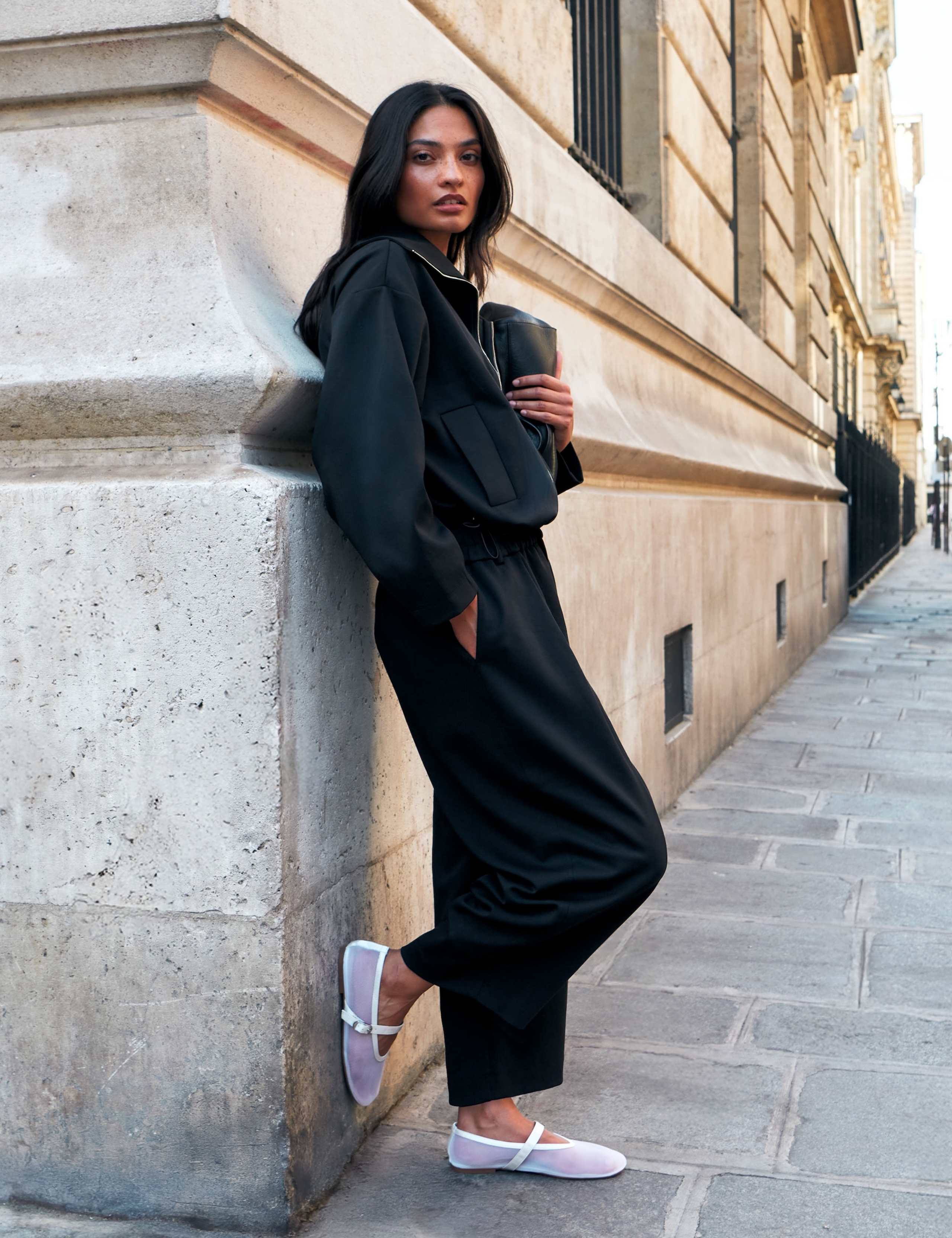 Cotton Rich Funnel Neck Cropped Jacket 2 of 7