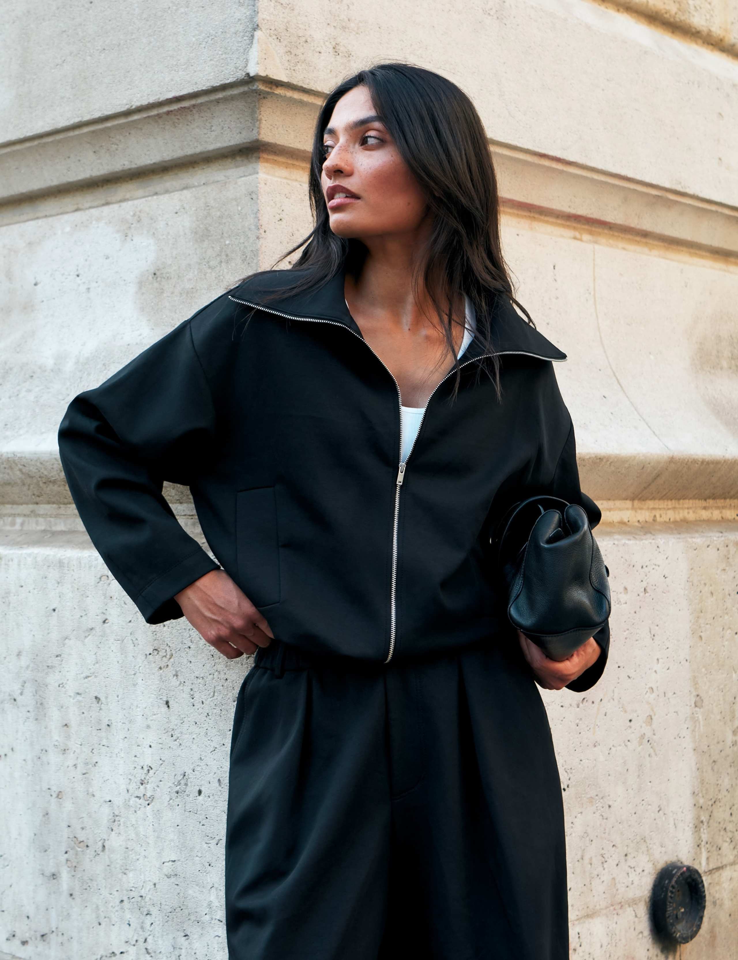 Cotton Rich Funnel Neck Cropped Jacket 5 of 7
