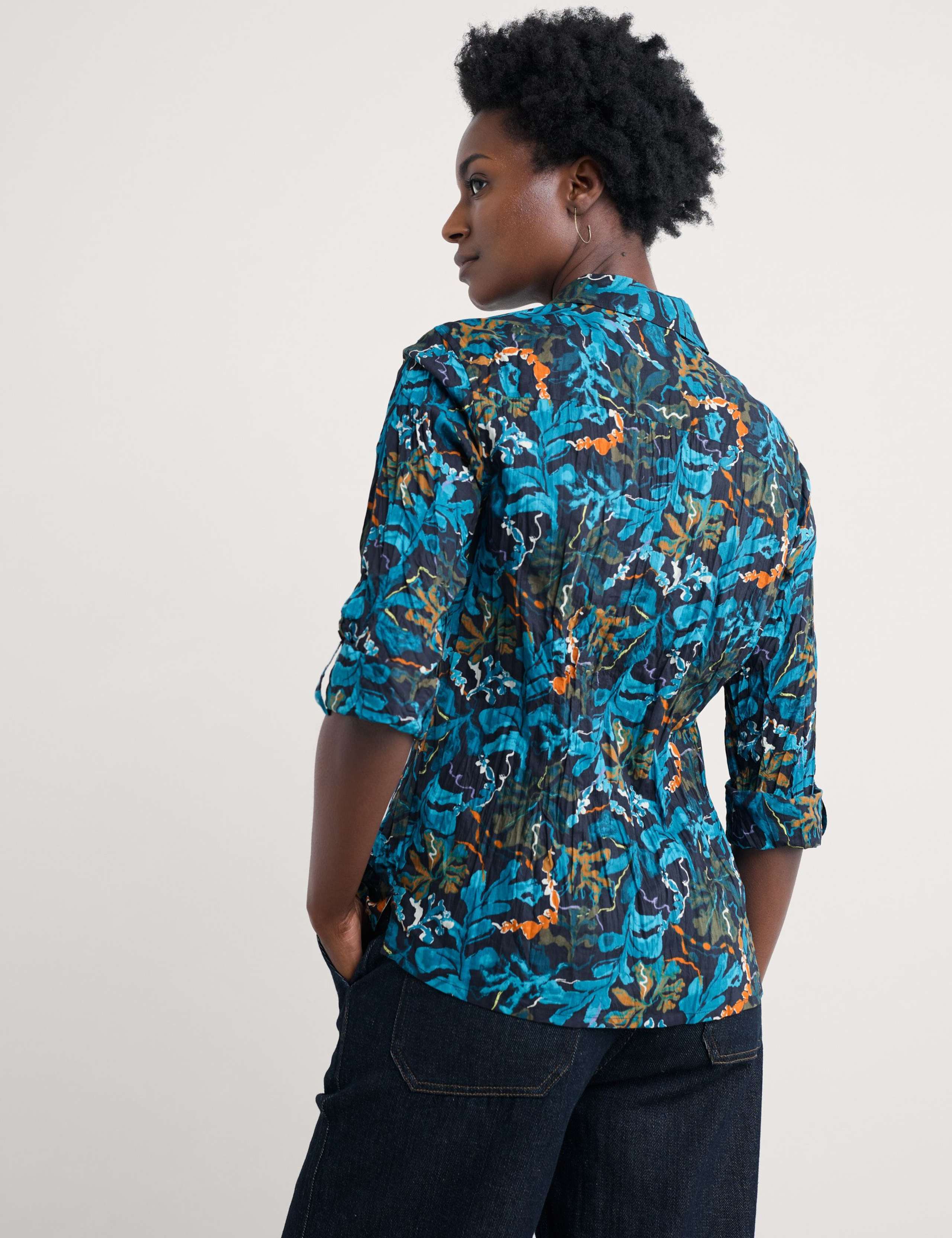 Pure Cotton Printed V-Neck Collared Shirt 4 of 6