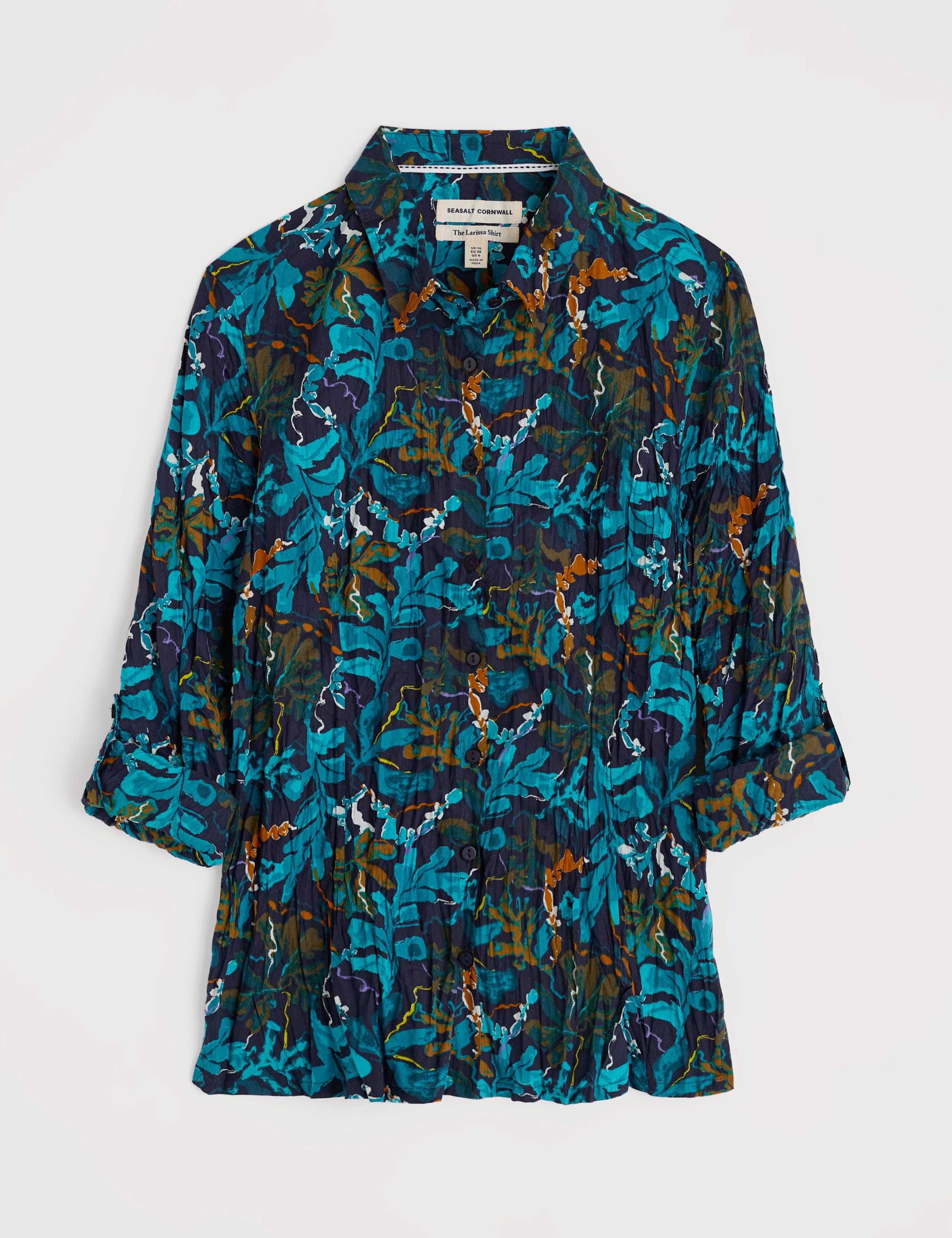 Pure Cotton Printed V-Neck Collared Shirt 2 of 6