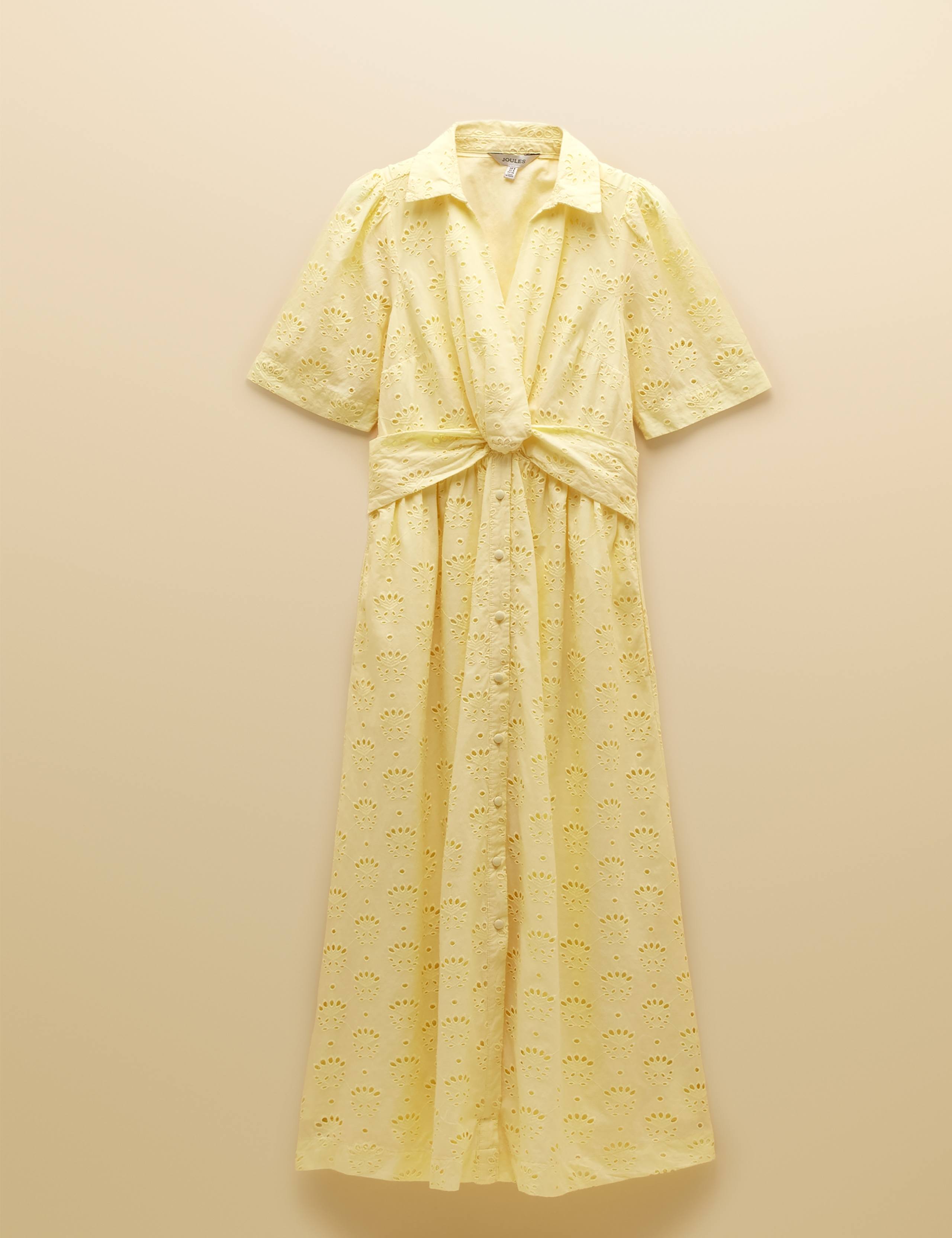 Linen Rich Broderie Midi Shirt Dress 2 of 7