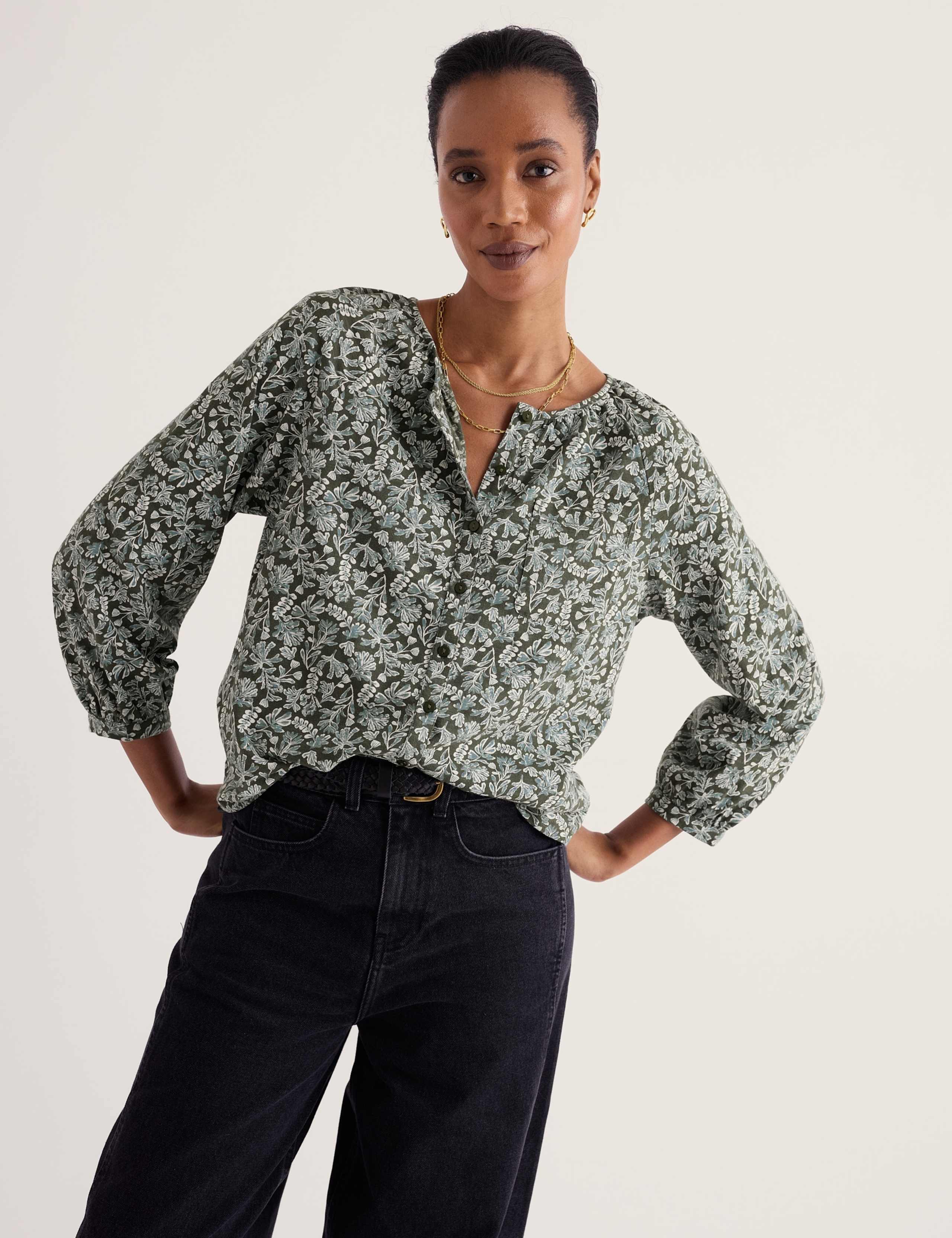 Pure Cotton Floral Relaxed Top 3 of 5