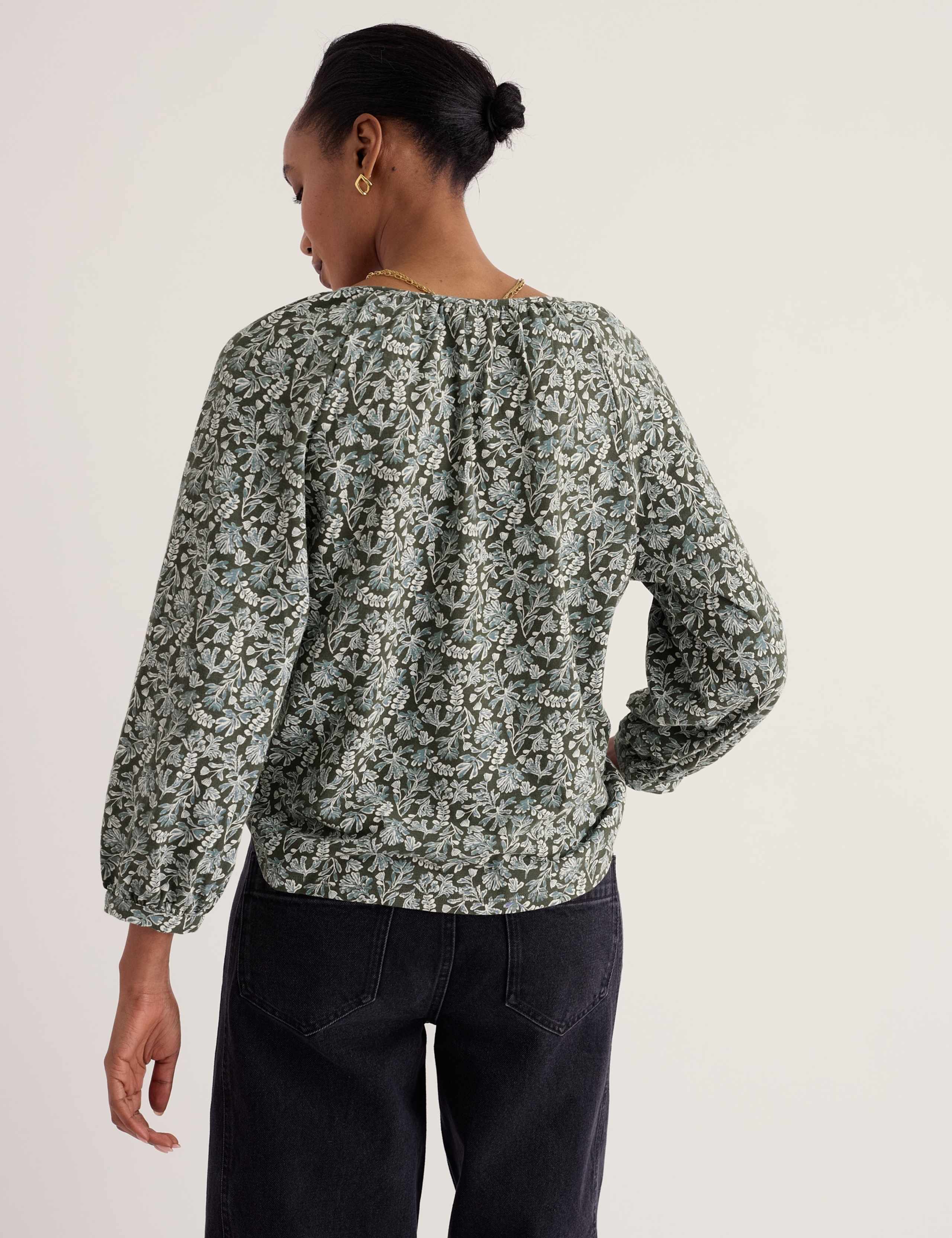 Pure Cotton Floral Relaxed Top 4 of 5
