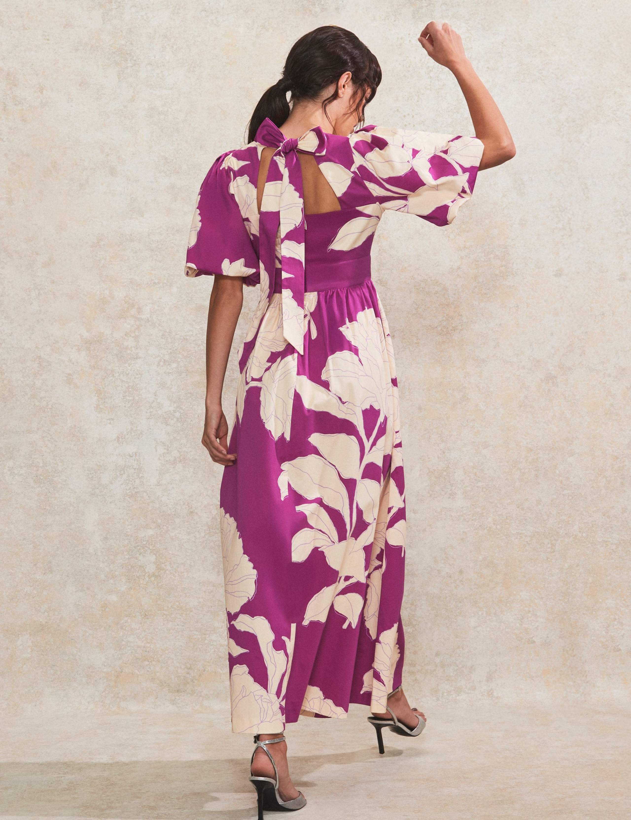 Cotton Rich Floral Maxi Waisted Dress 2 of 4