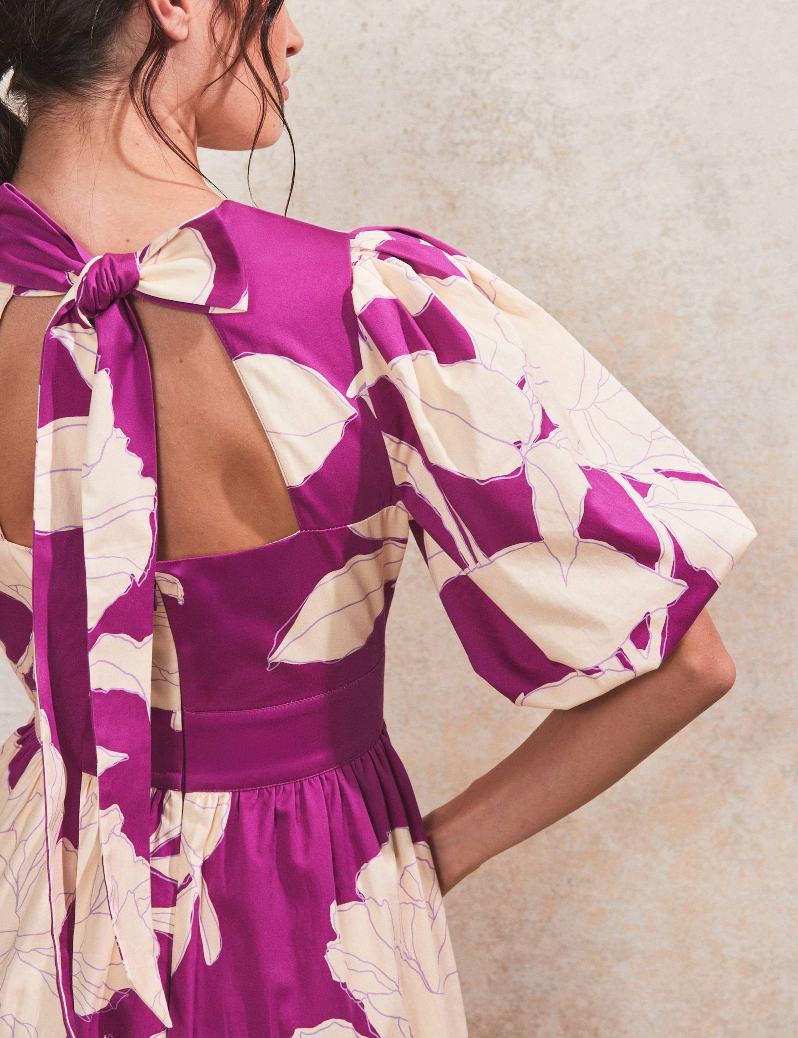 Cotton Rich Floral Maxi Waisted Dress 4 of 4