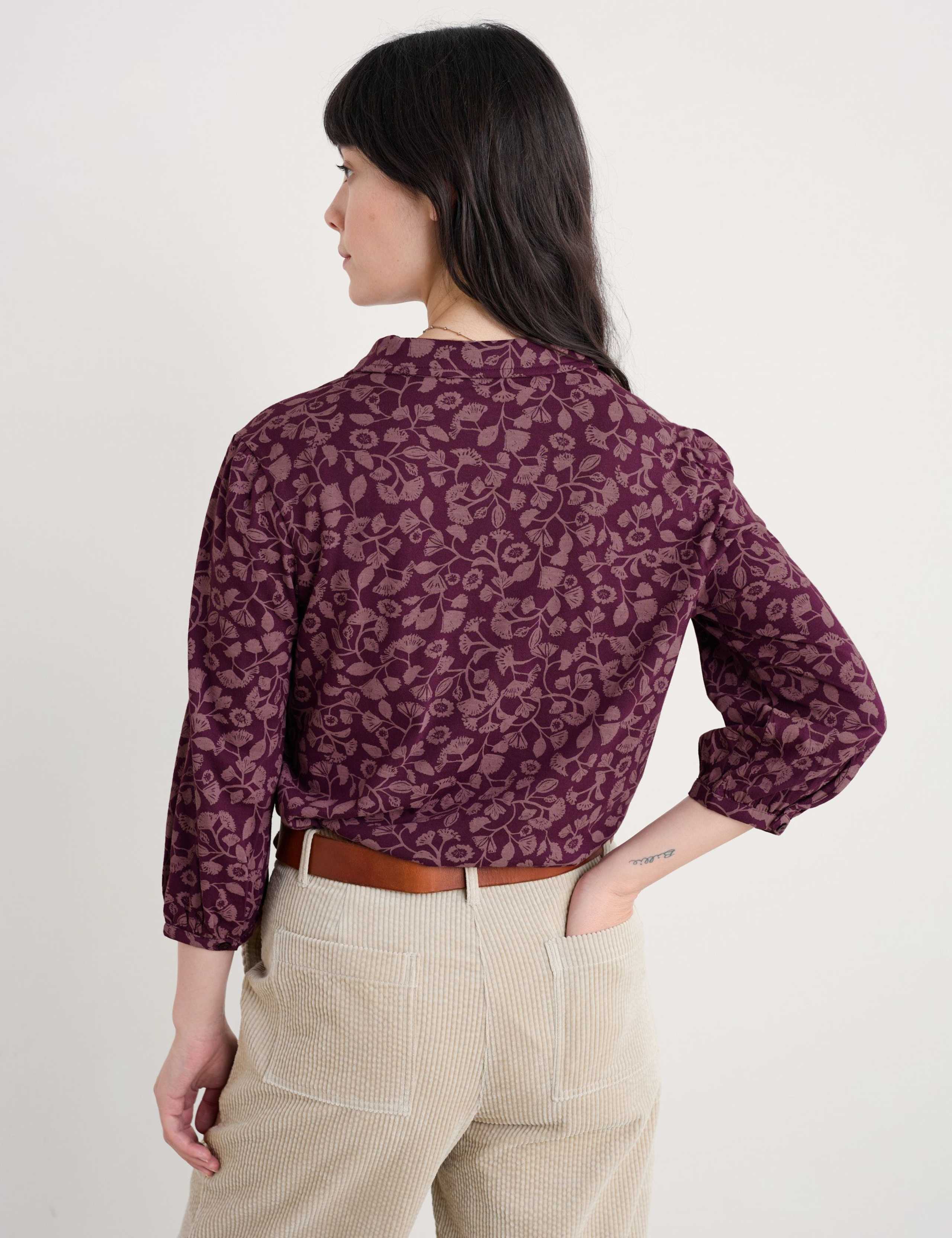 Cotton Modal Floral Collared Shirt 3 of 5