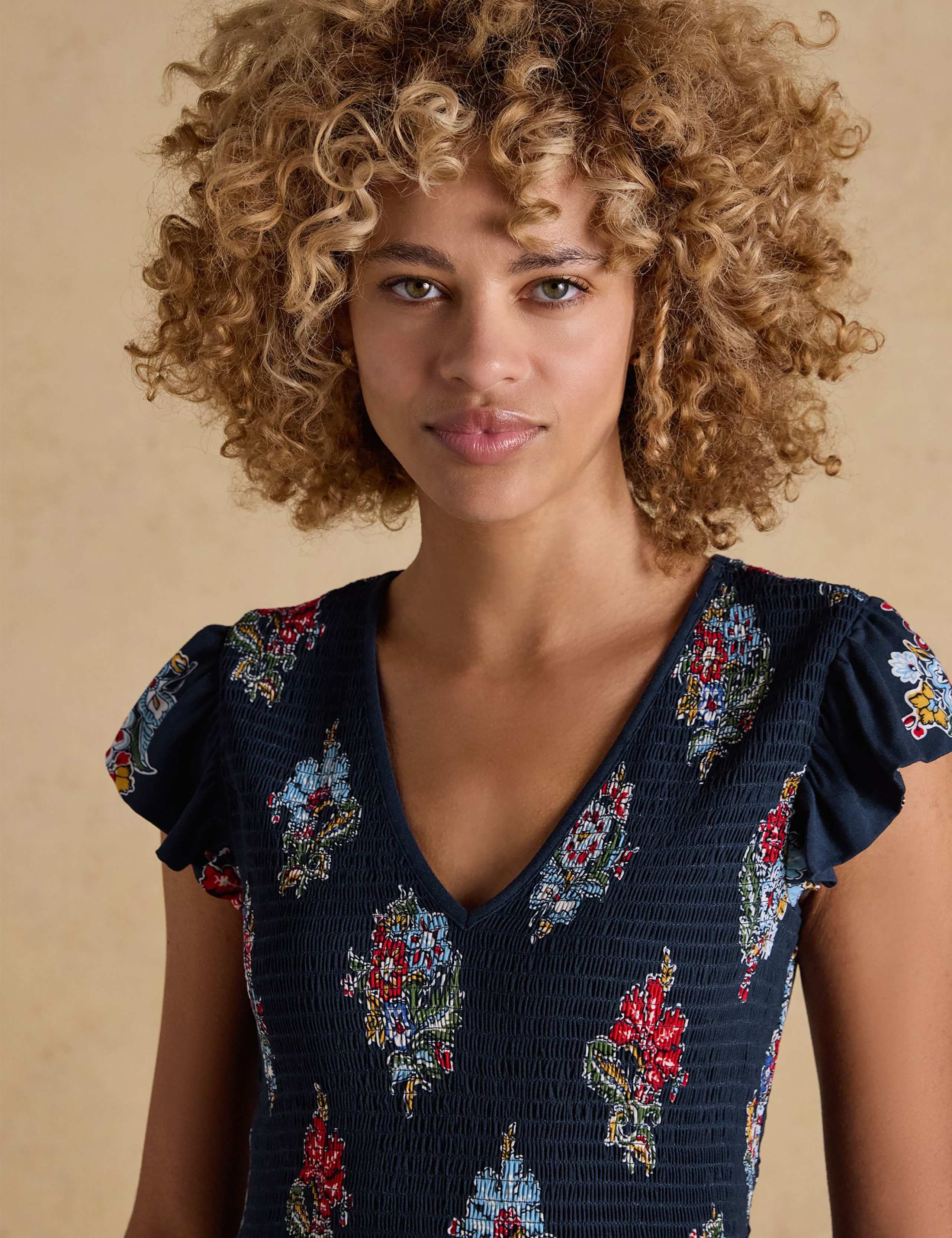 Floral V-Neck Maxi Shirred Dress 5 of 7