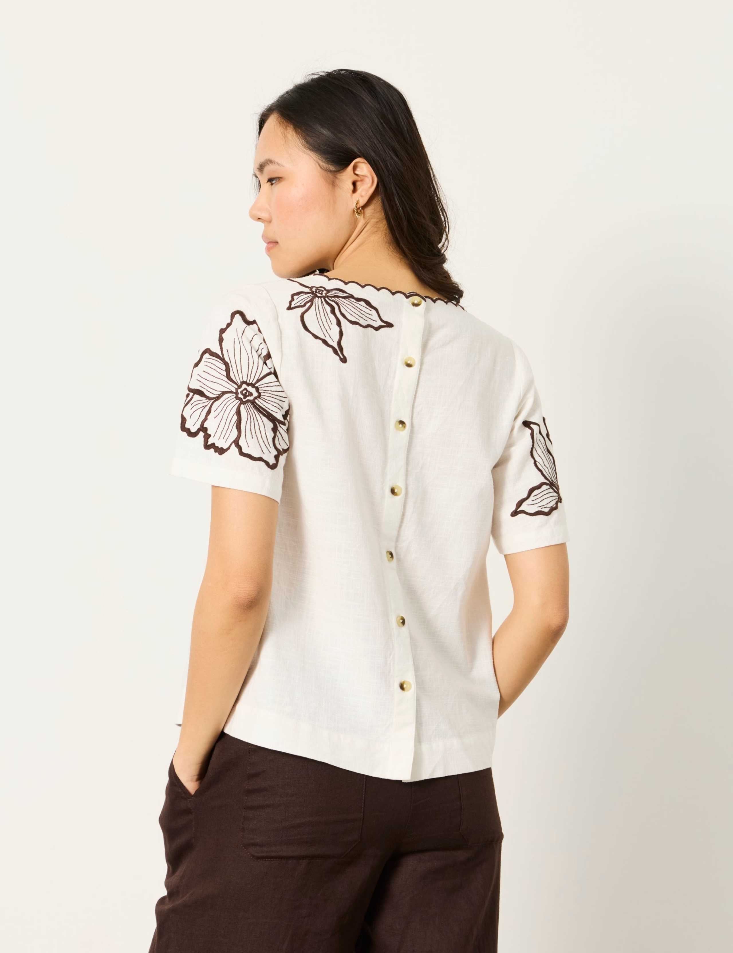 Cotton Blend Embroidered Blouse 3 of 6