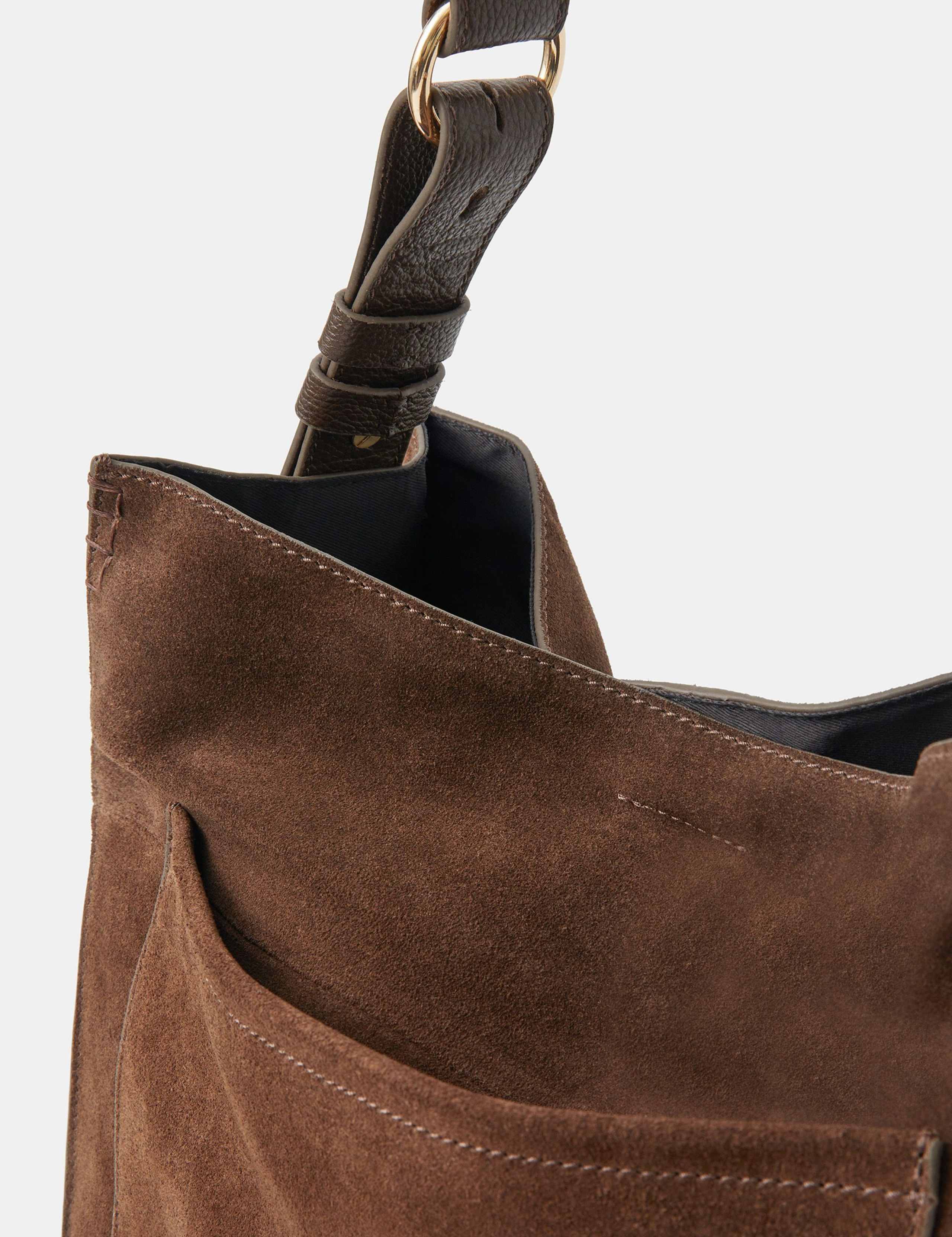 Suede Large Pocket Shoulder Bag 3 of 4