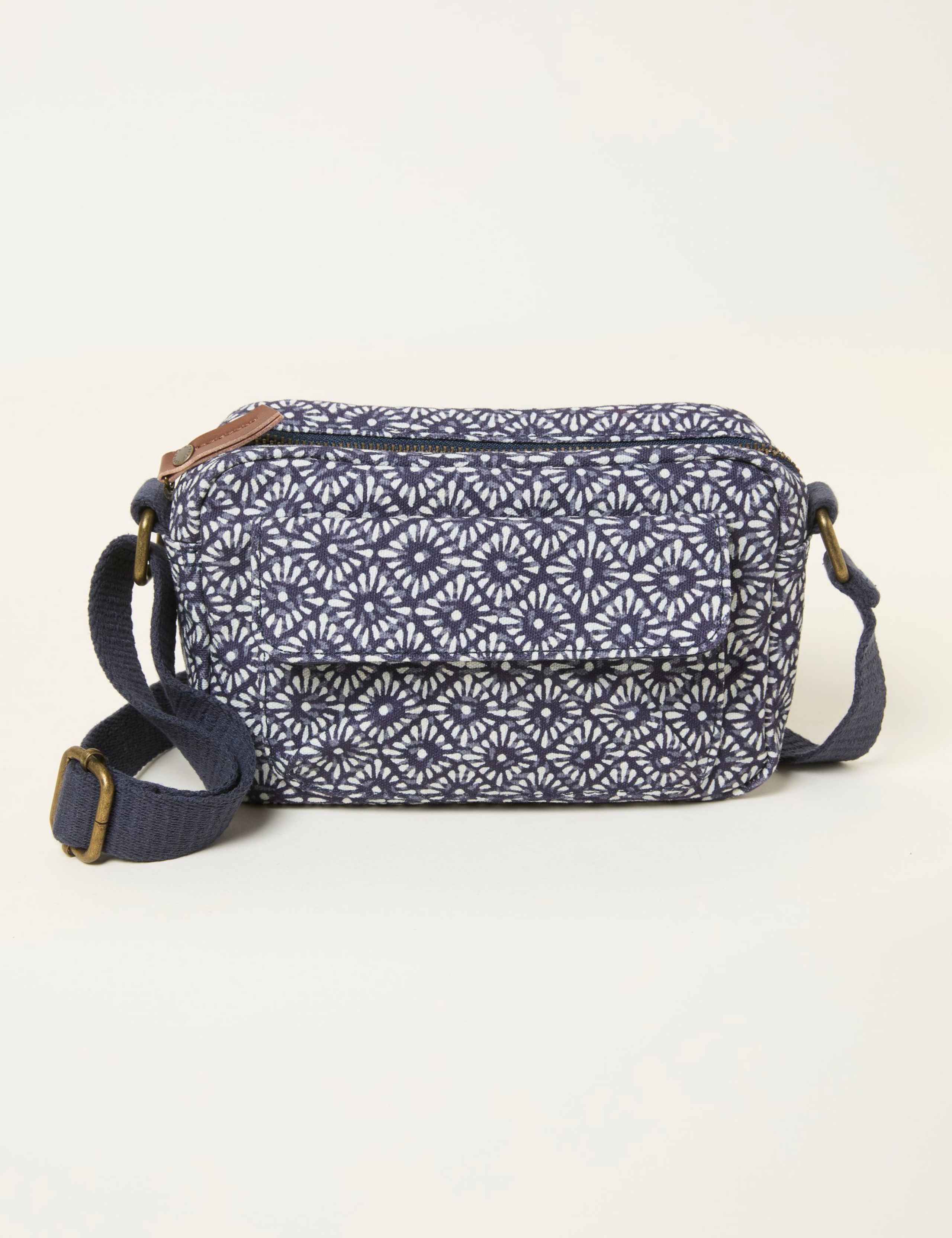 Canvas Geometric Zip Detail Camera Bag 2 of 3