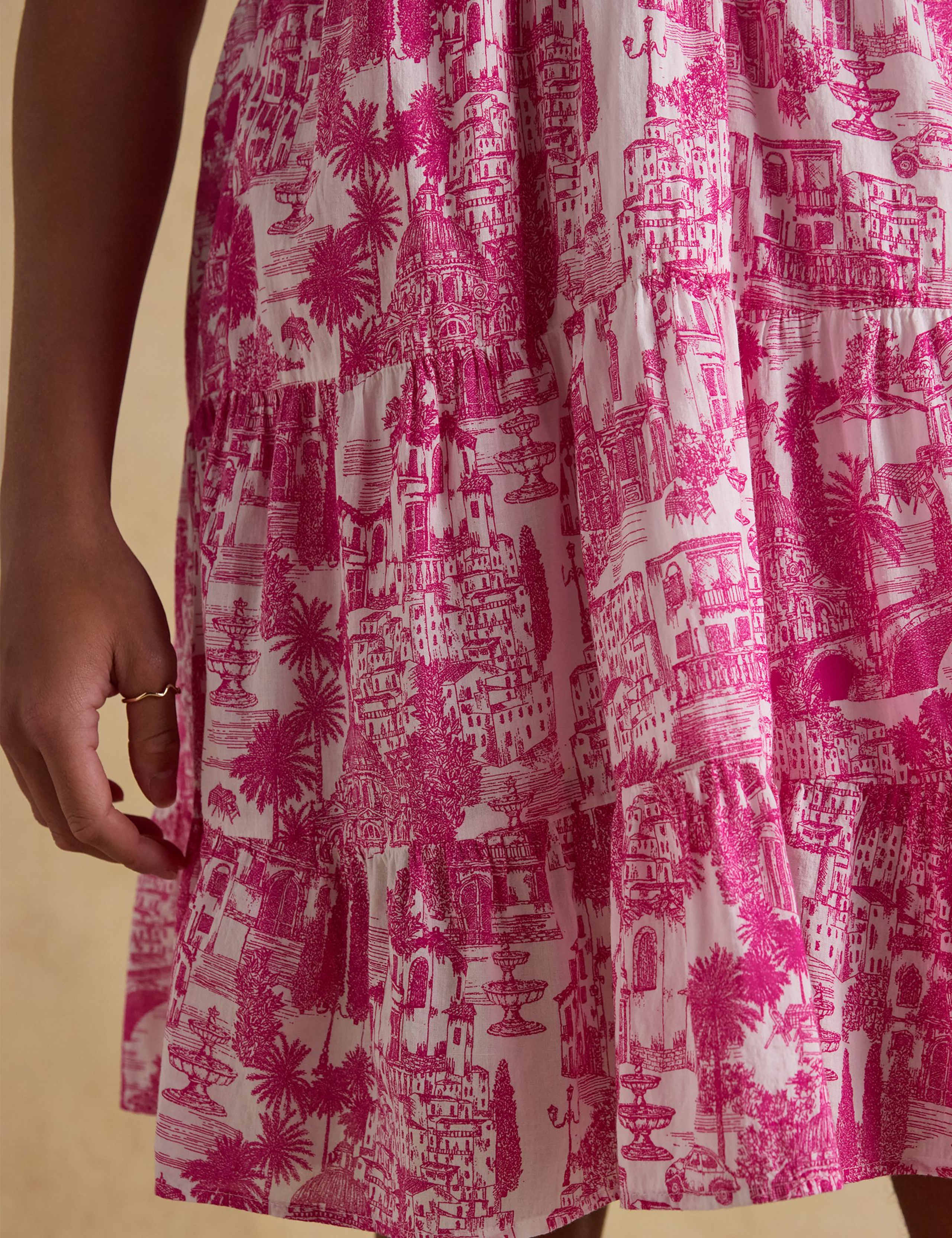 Pure Cotton Printed Midi Tiered Dress 5 of 8