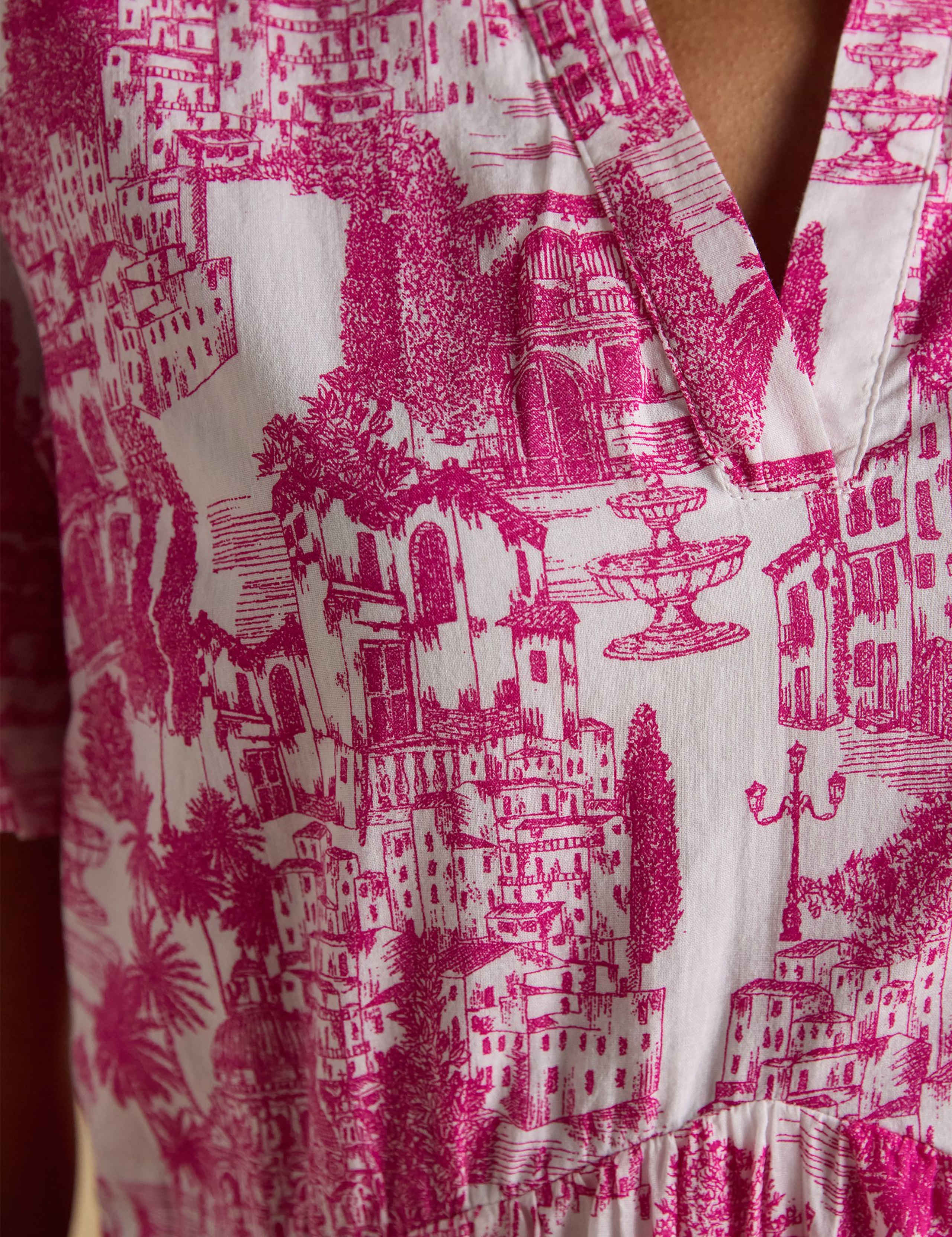 Pure Cotton Printed Midi Tiered Dress 8 of 8