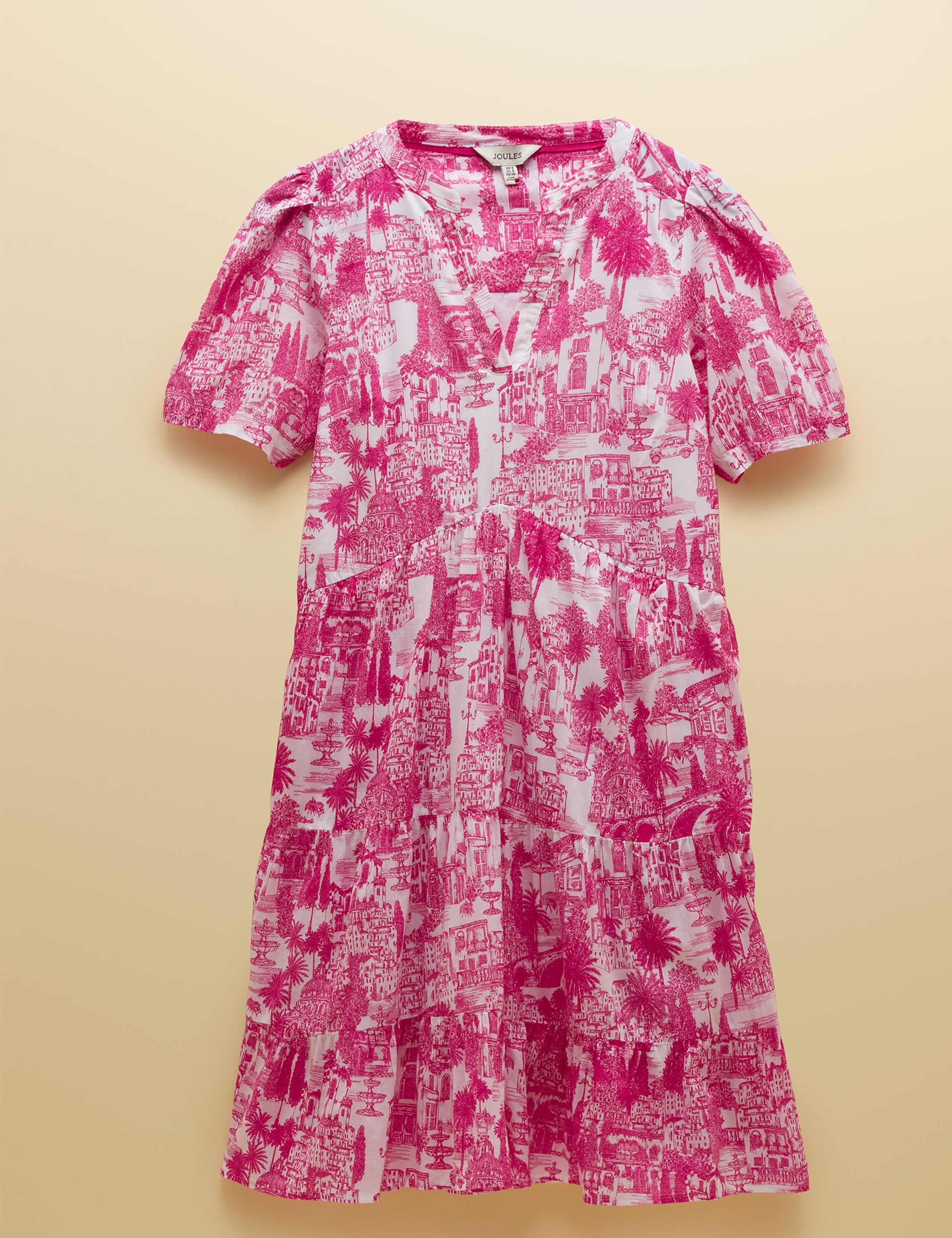 Pure Cotton Printed Midi Tiered Dress 2 of 8