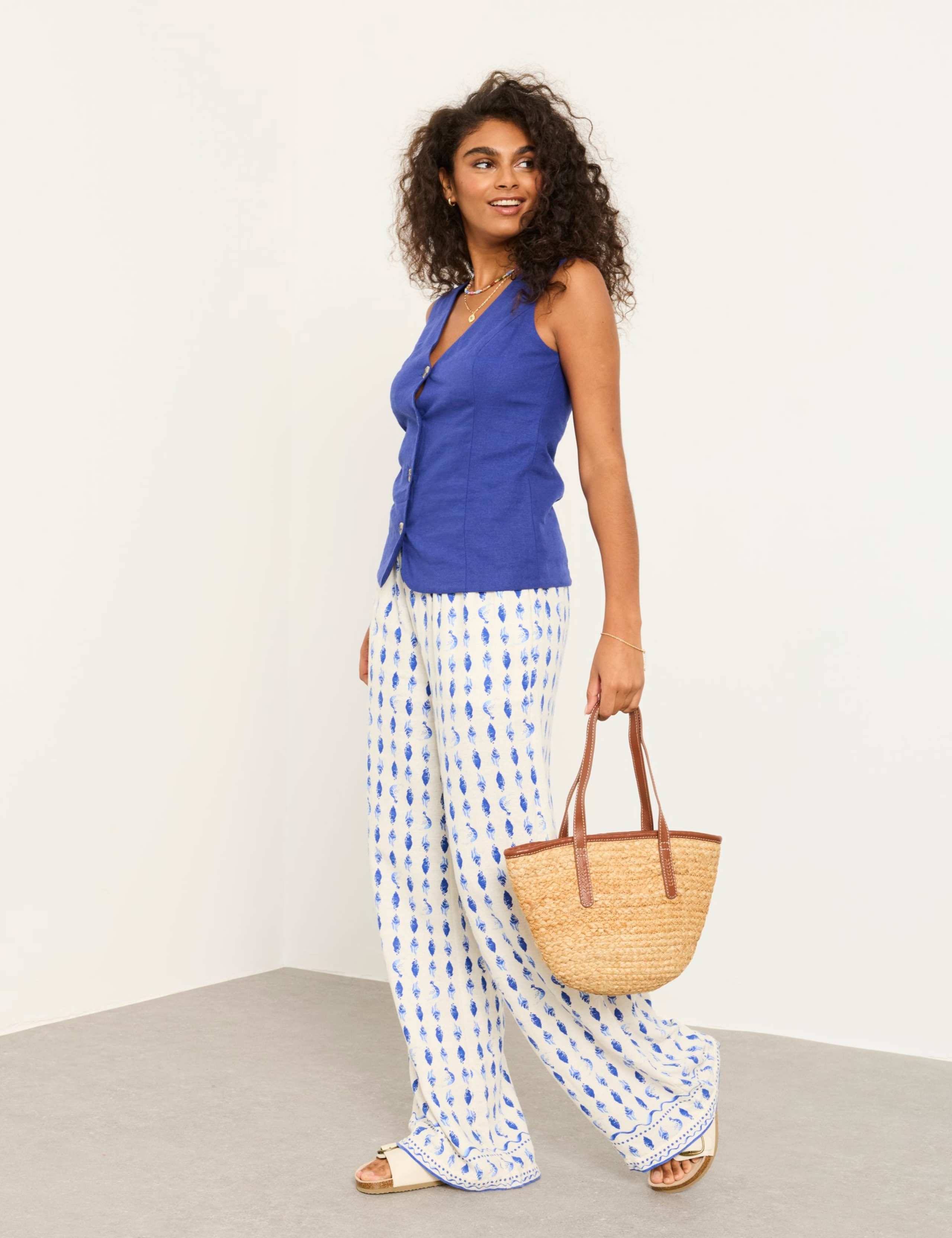 Linen Rich V-Neck Button Through Waistcoat 4 of 6