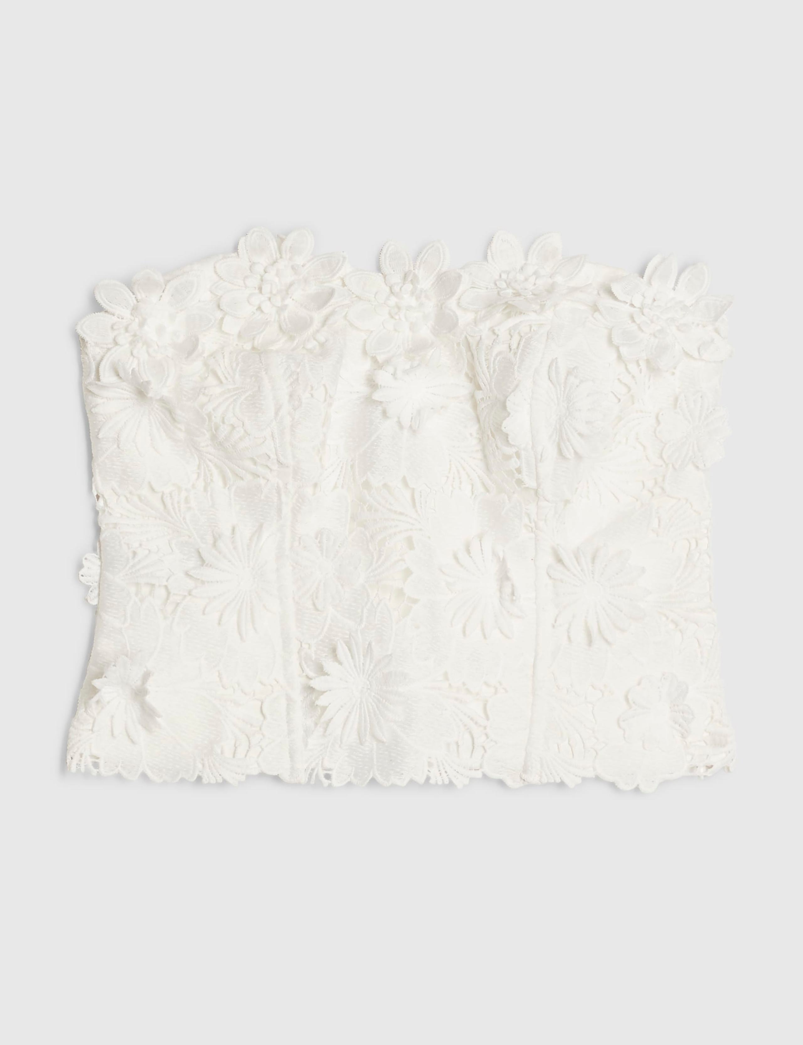 Lace Bandeau Crop Top 2 of 5