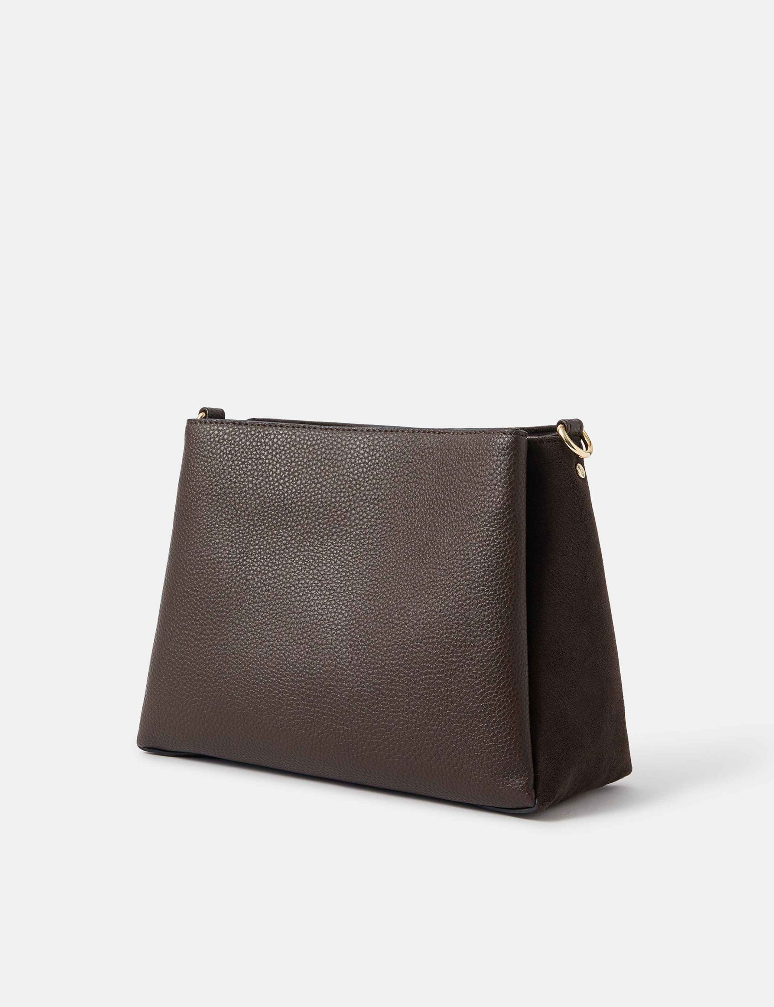 Faux Leather Webbing Strap Cross Body Bag 2 of 4