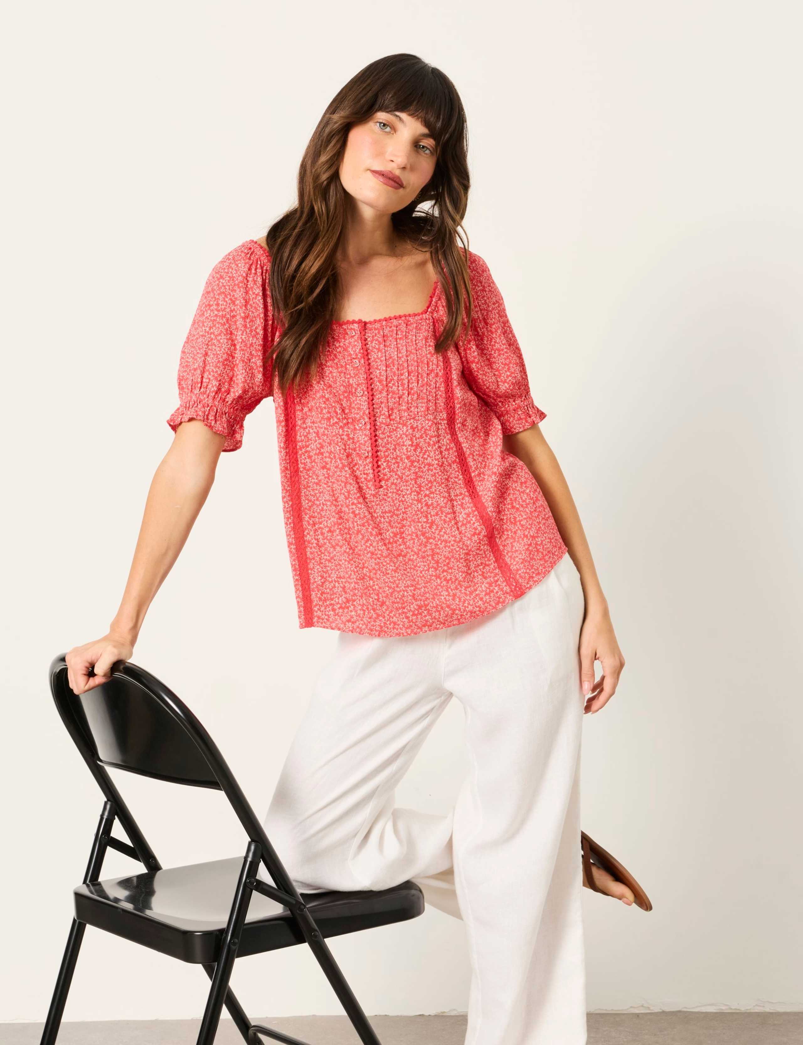Printed Square Neck Blouse 4 of 5