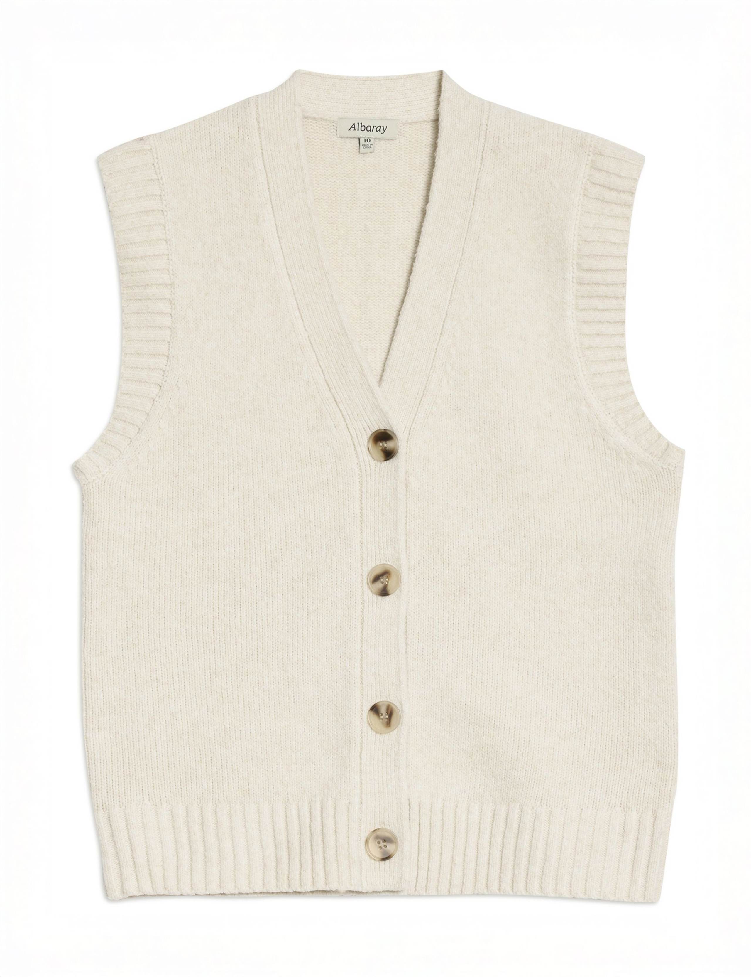 V-Neck Knitted Waistcoat with Wool 2 of 4