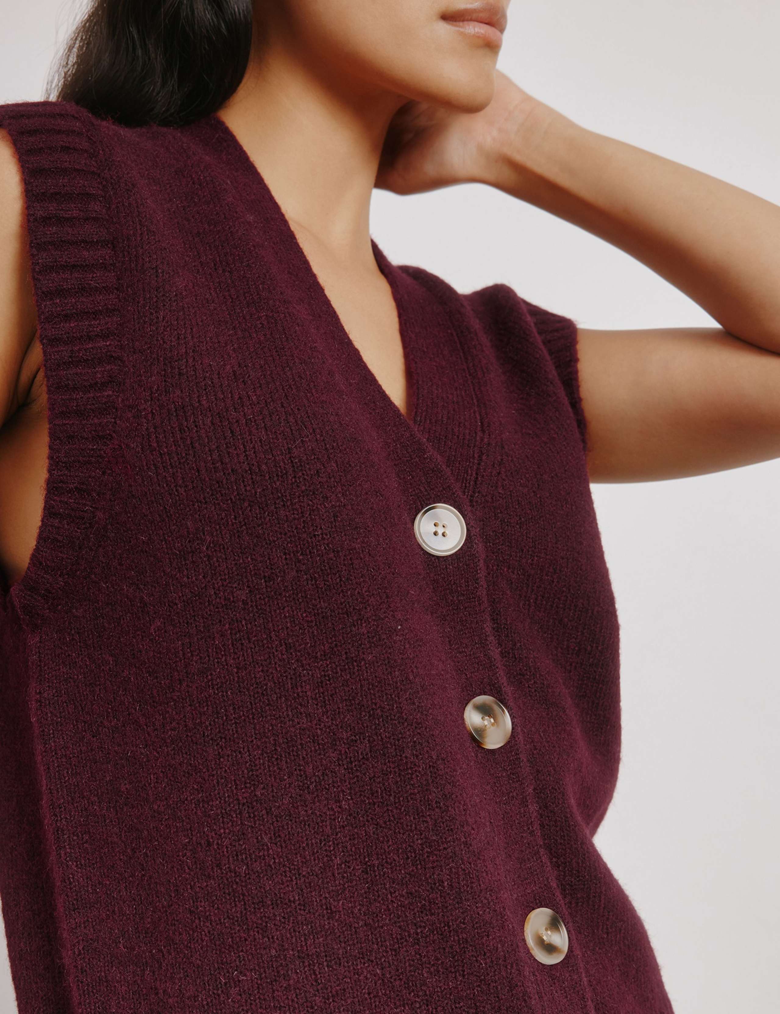 V-Neck Knitted Waistcoat with Wool 5 of 5