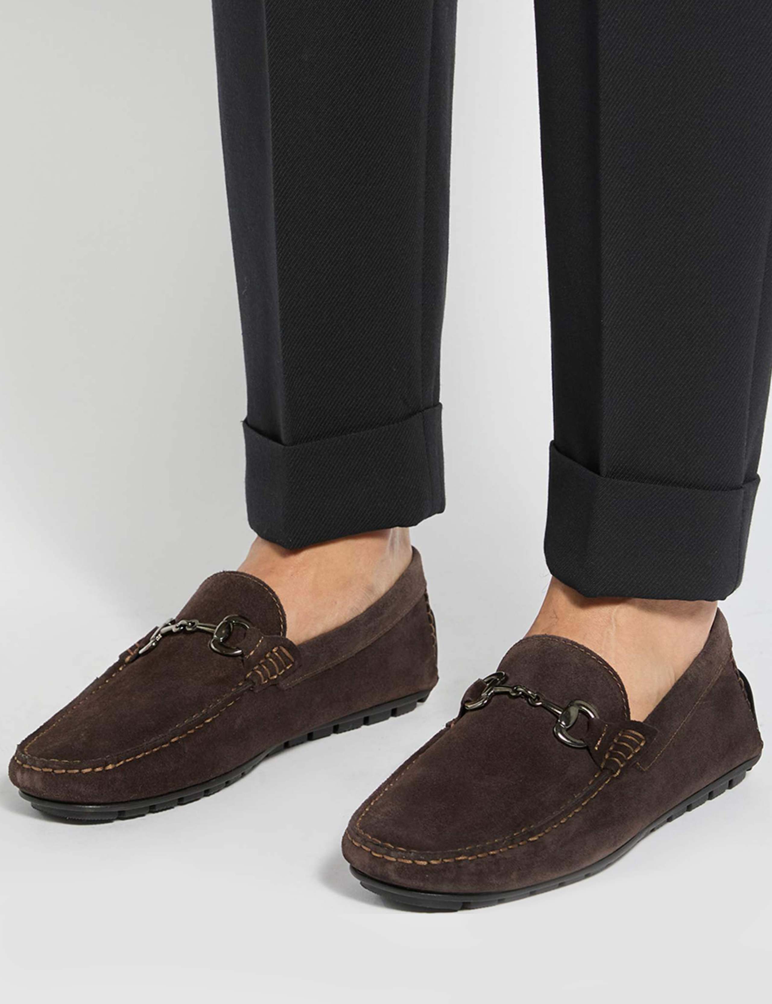 Wide Fit Leather Slip On Loafers 1 of 6
