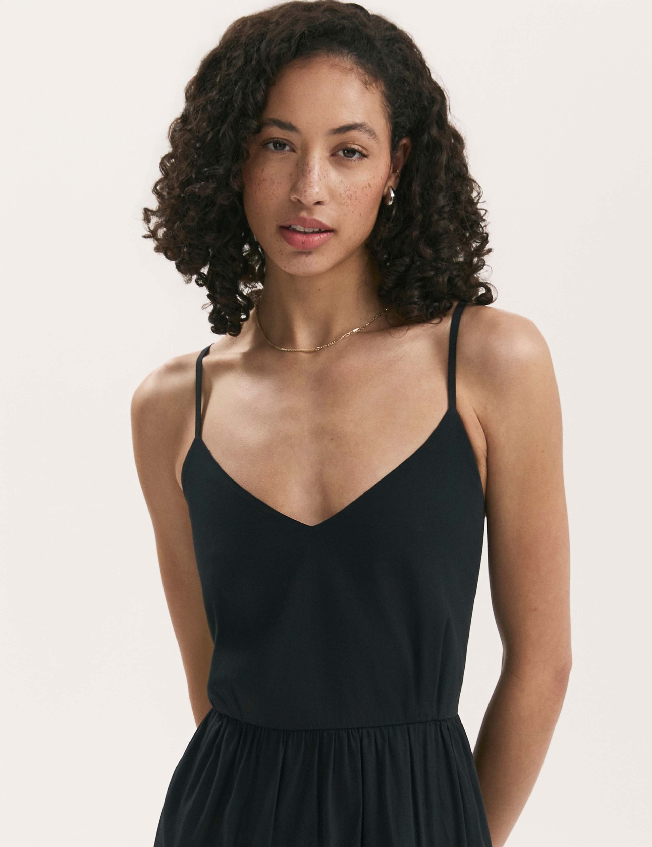 Pure Cotton V-Neck Strappy Midi Tiered Dress 4 of 4