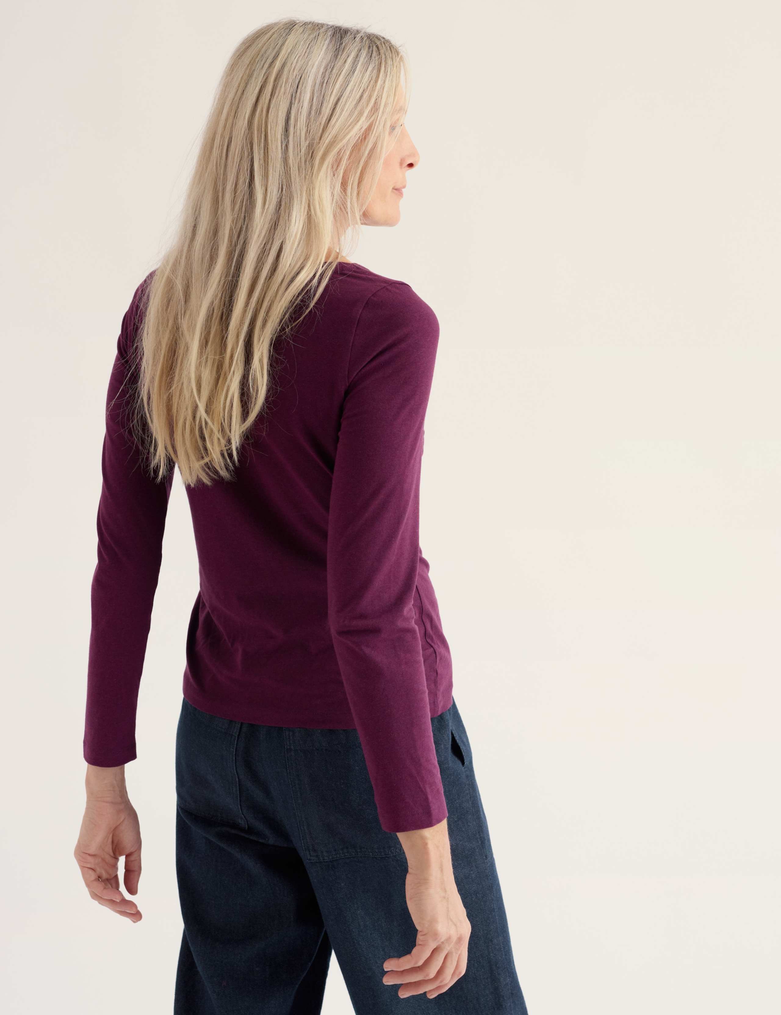 Cotton Rich Jersey Fitted Round Neck Top 3 of 5