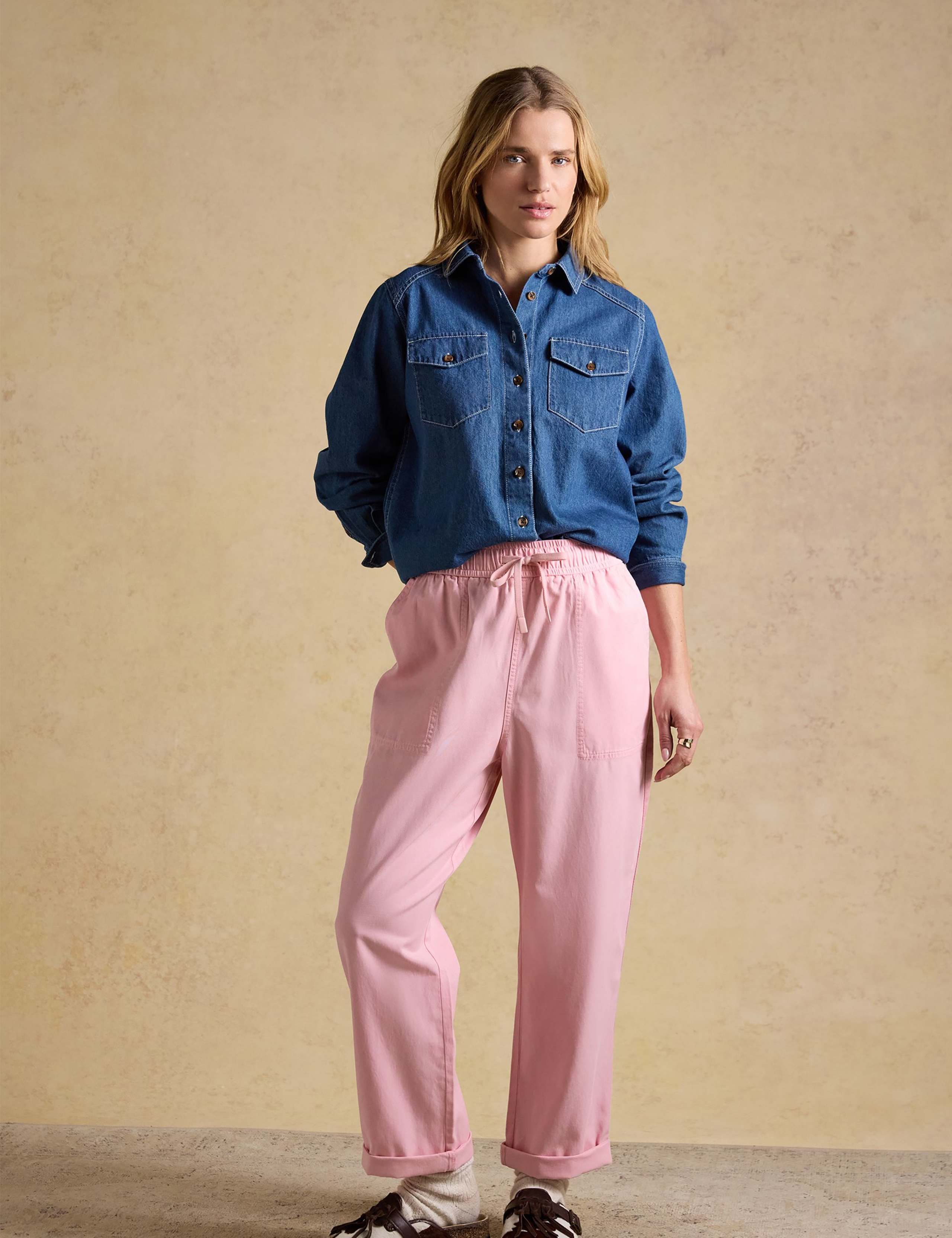 Lyocell Rich Drawstring Straight Leg Chinos 1 of 8