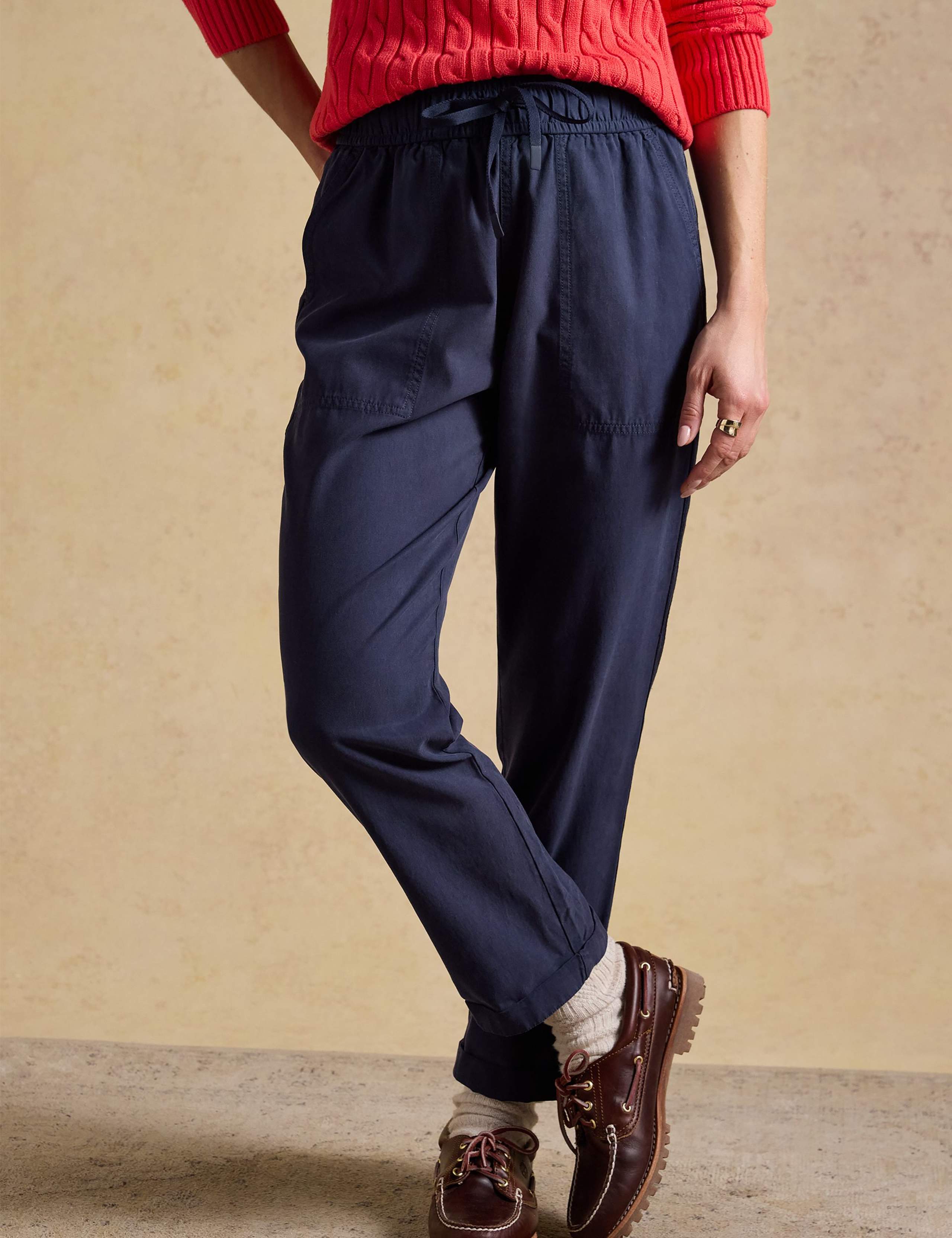 Lyocell Rich Drawstring Straight Leg Chinos 1 of 8