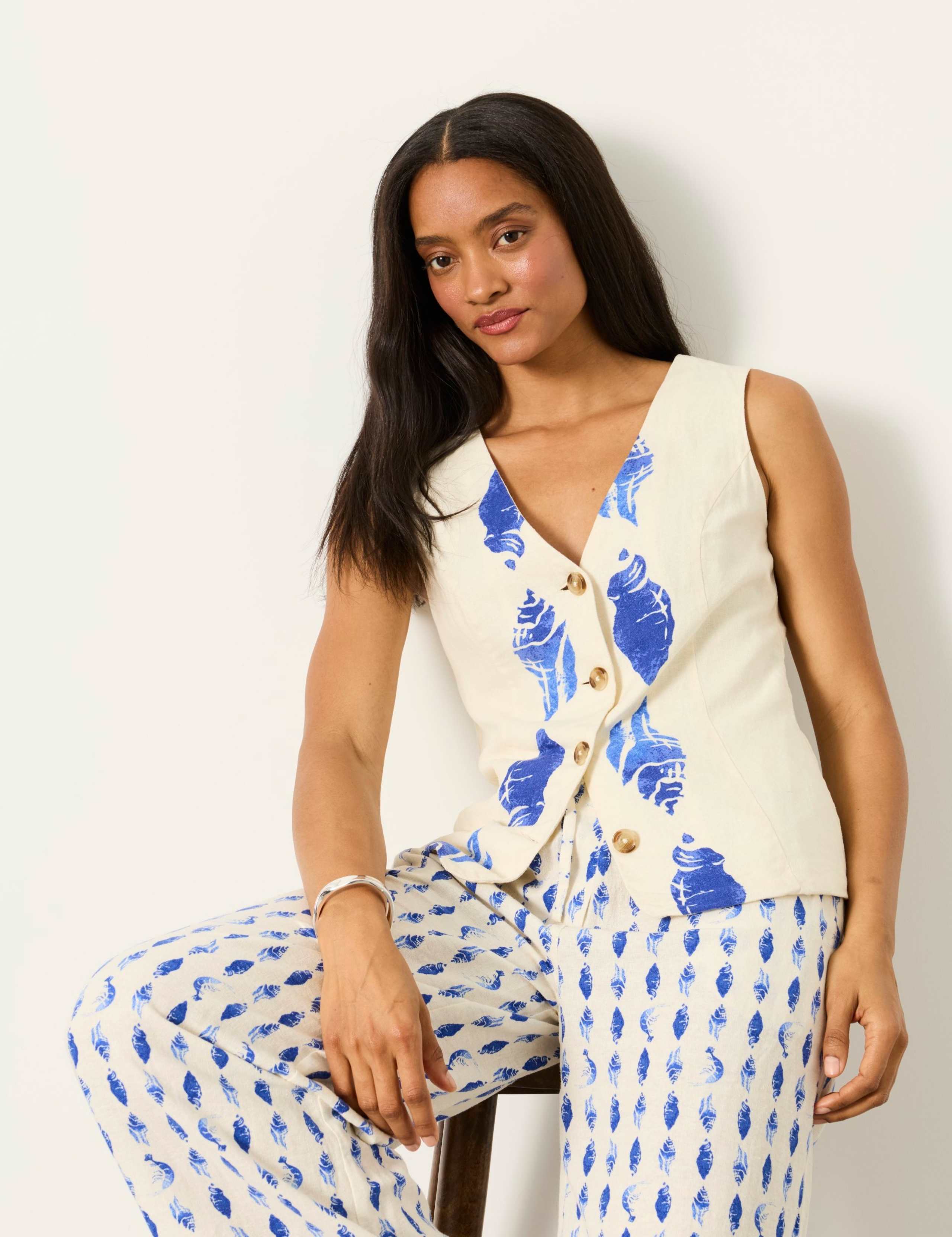 Linen Rich Shell Print Waistcoat 6 of 6