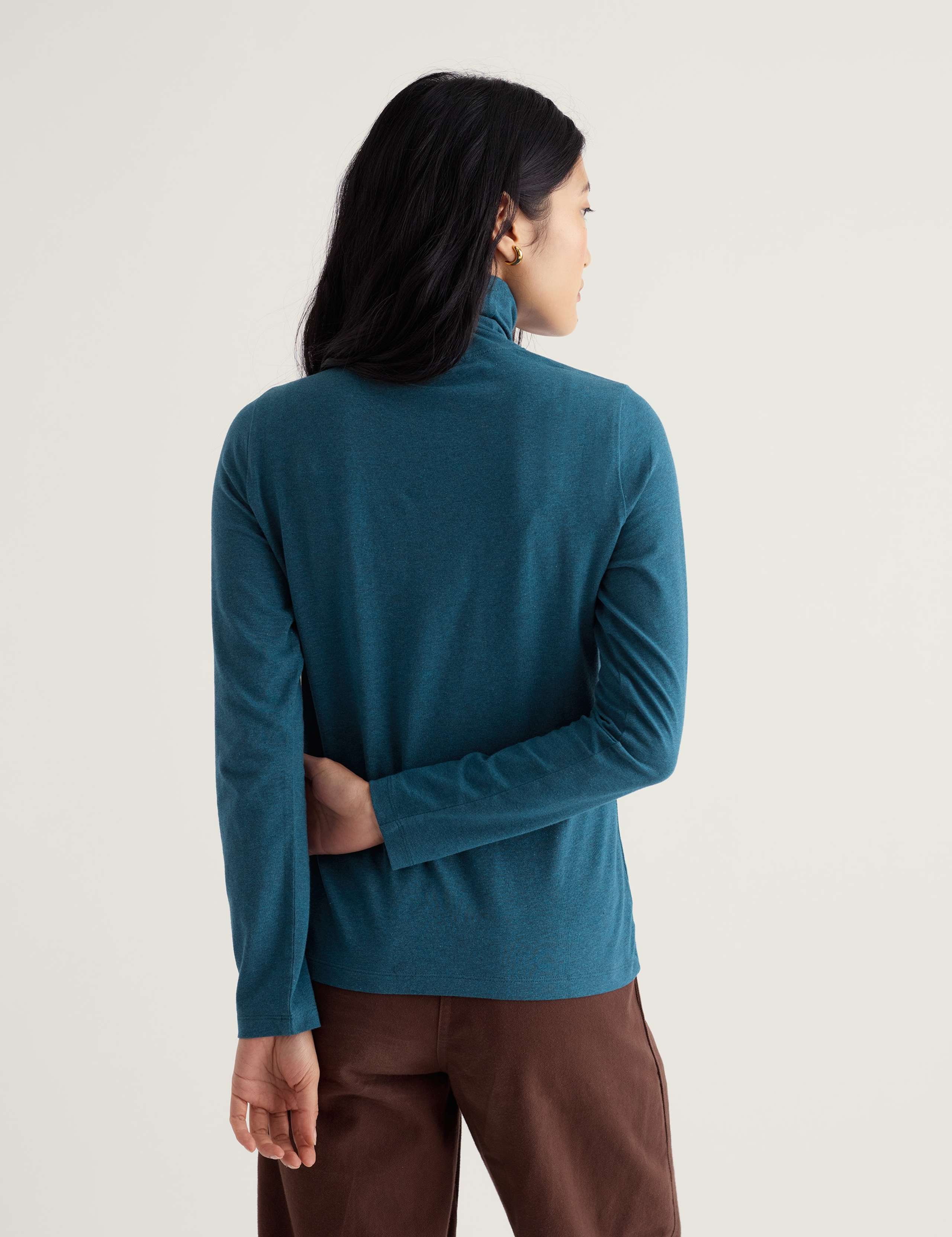 Cotton Rich Roll Neck Regular Fit Top 3 of 5