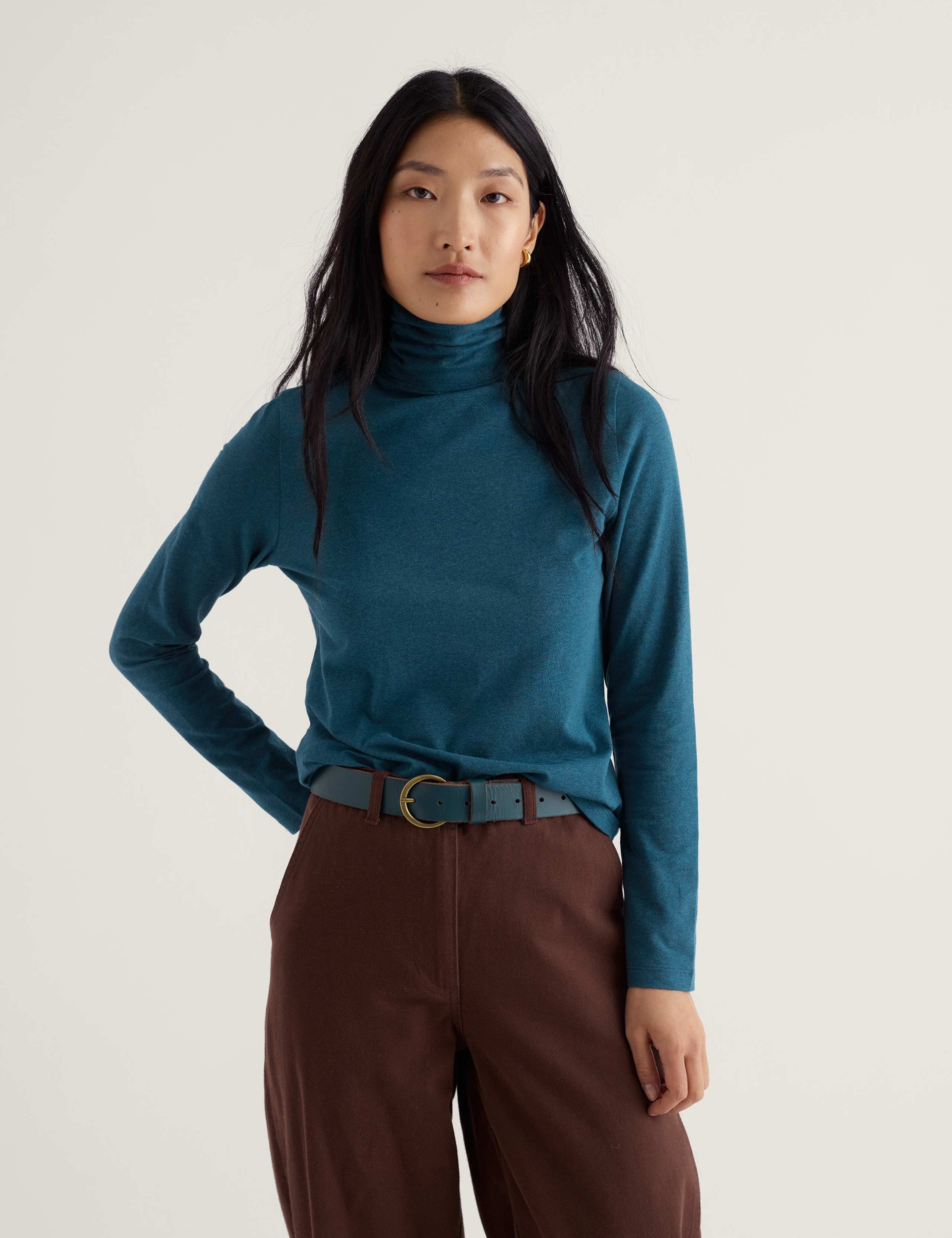 Cotton Rich Roll Neck Regular Fit Top 4 of 5