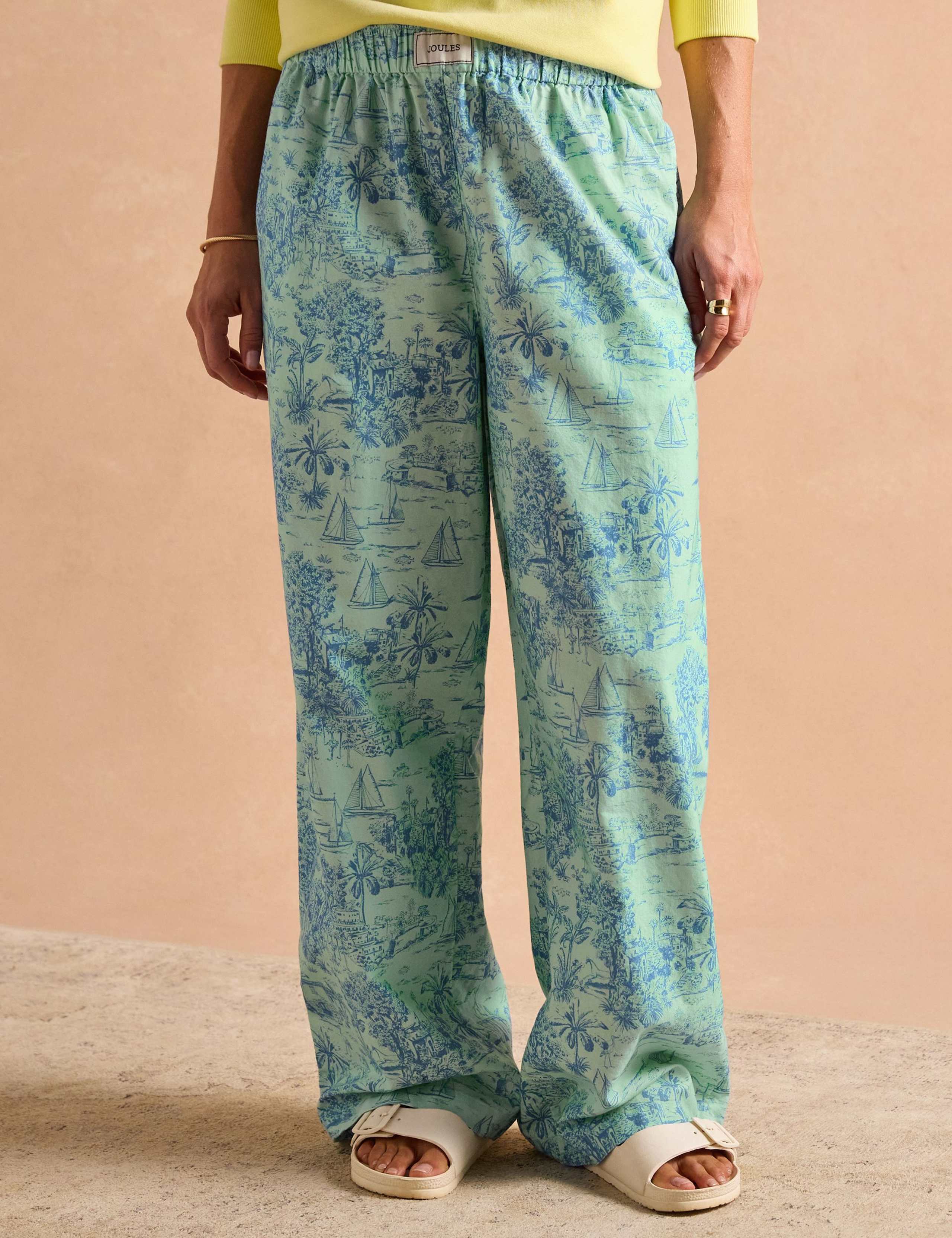 Pure Cotton Printed Wide Leg Pyjama Bottoms 2 of 9